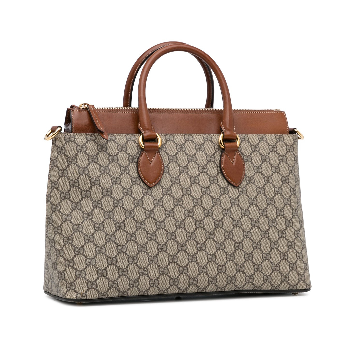 Gucci Linea A Zip Brown GG Supreme Canvas