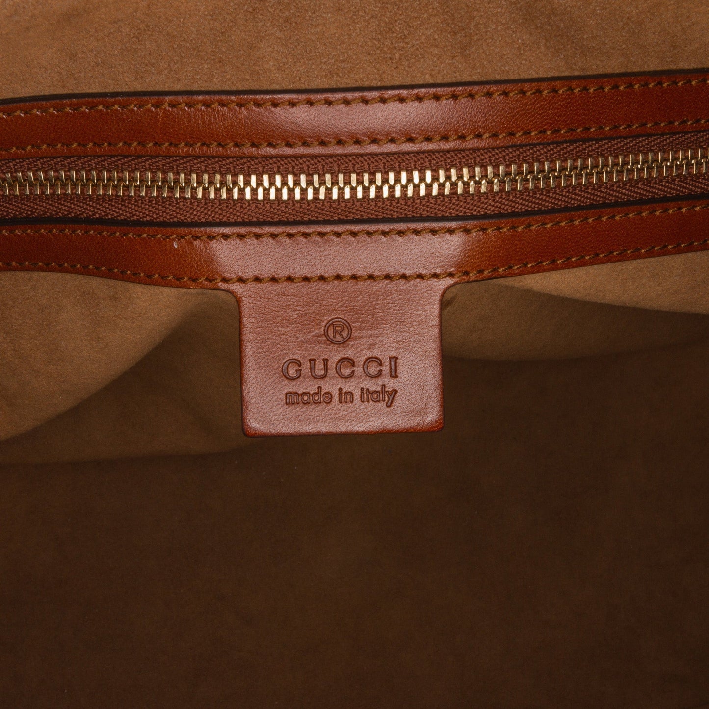 Gucci Linea A Zip Brown GG Supreme Canvas