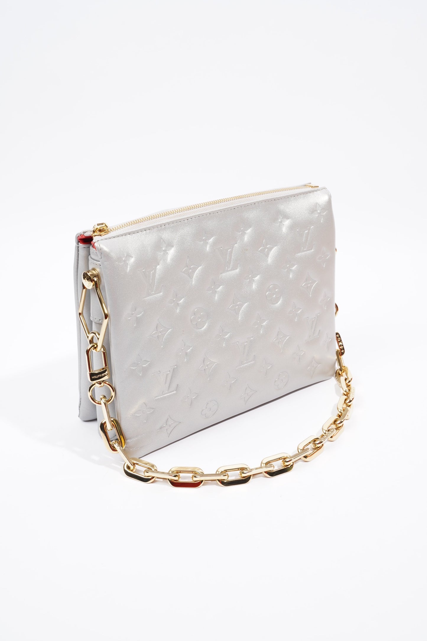 Louis Vuitton Coussin Silver Lambskin Leather PM