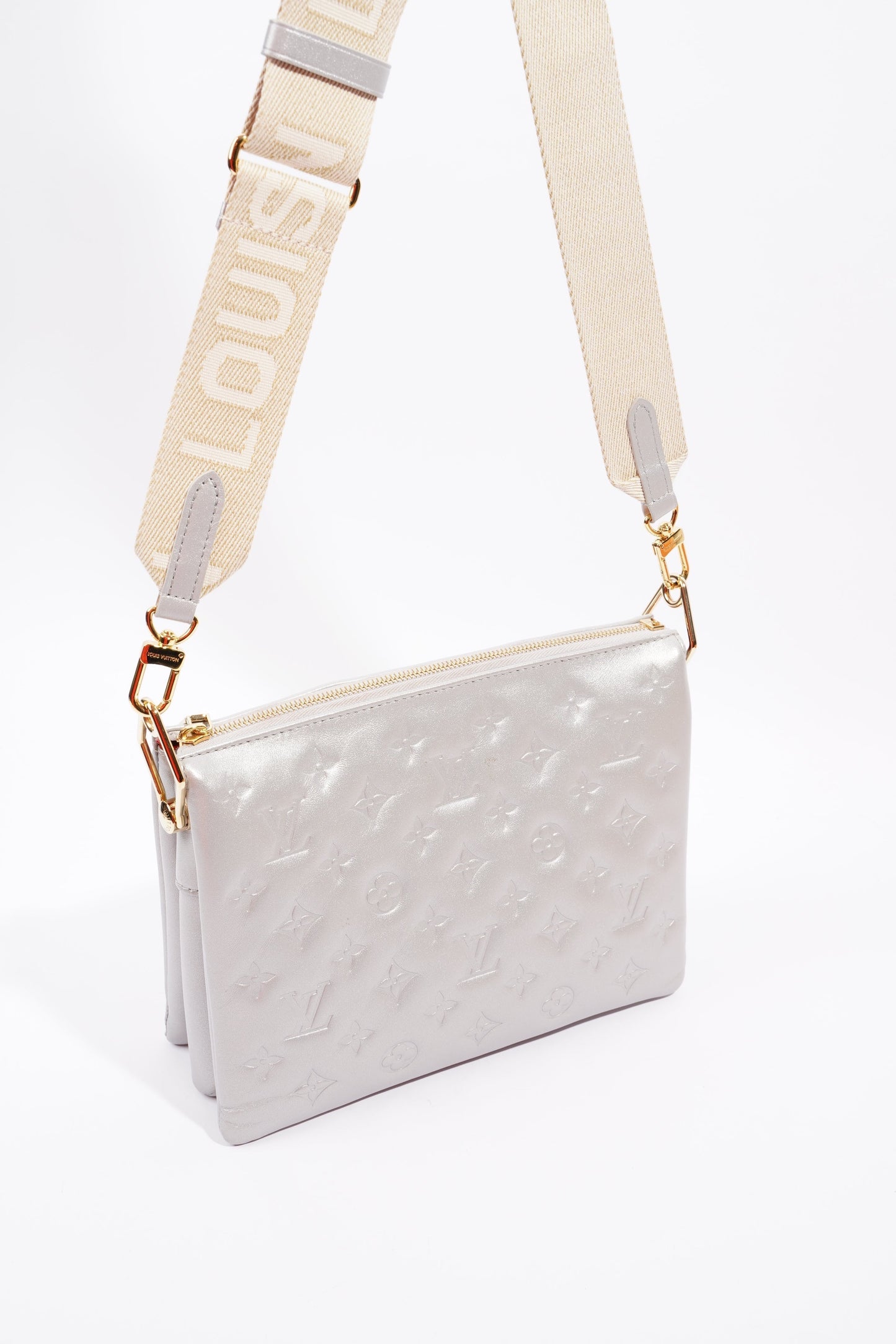 Louis Vuitton Coussin Silver Lambskin Leather PM