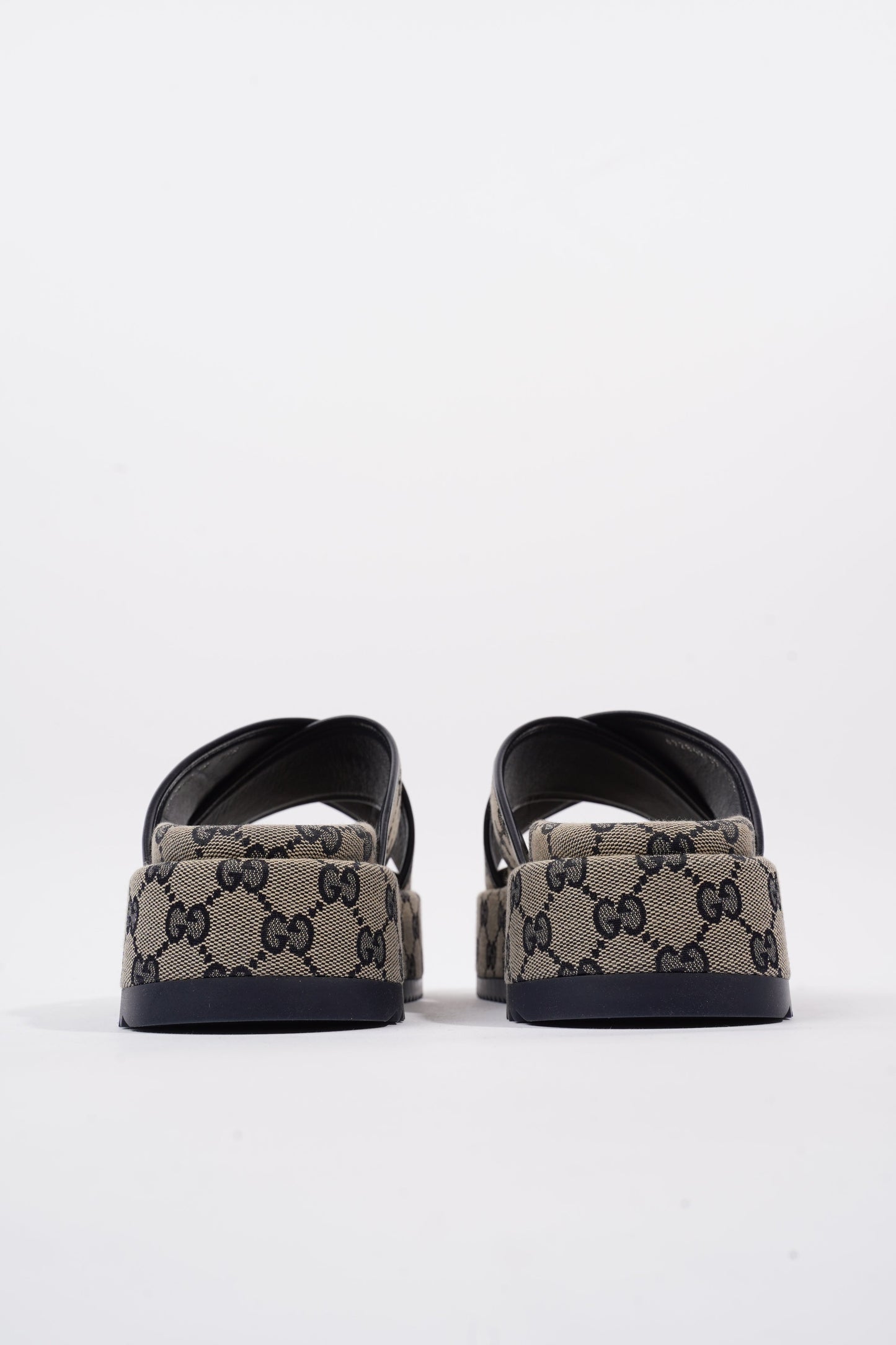 Gucci Angelina GG Supreme Beige Monogram / Navy Canvas EU 39 UK 6