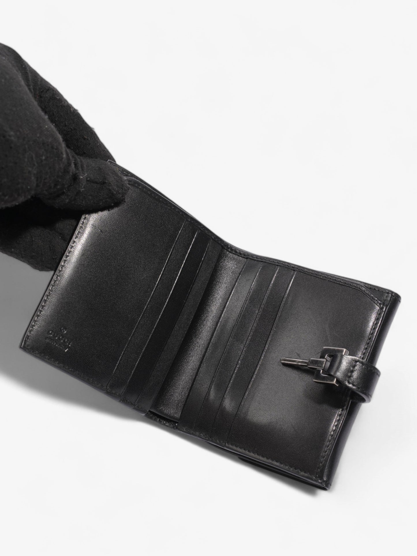Gucci Jackie 2 Fold Wallet Black Leather