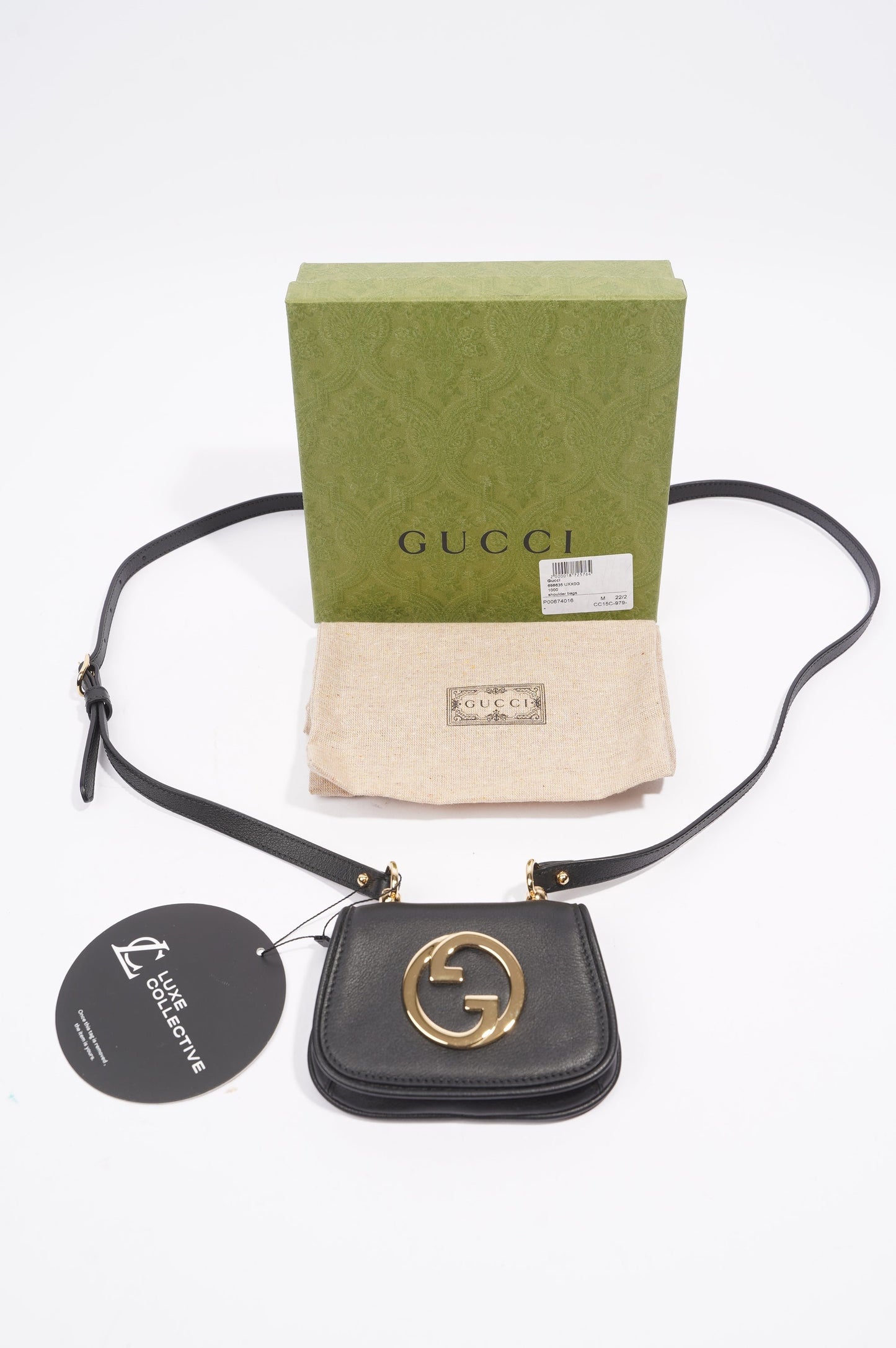 Gucci Blondie Card Case Wallet Black Leather