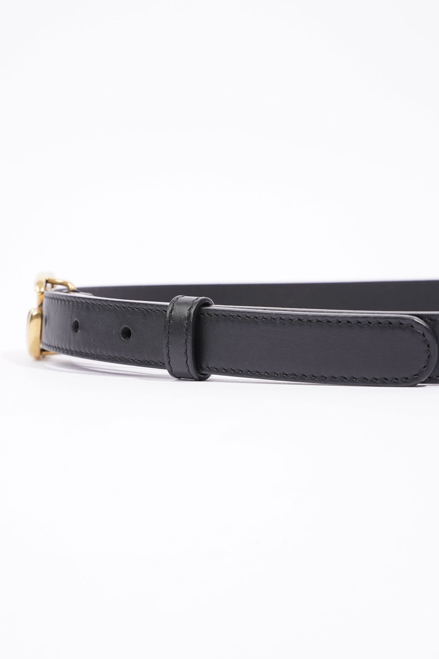 Gucci GG Marmont Belt Black / Gold Leather 75cm / 30"