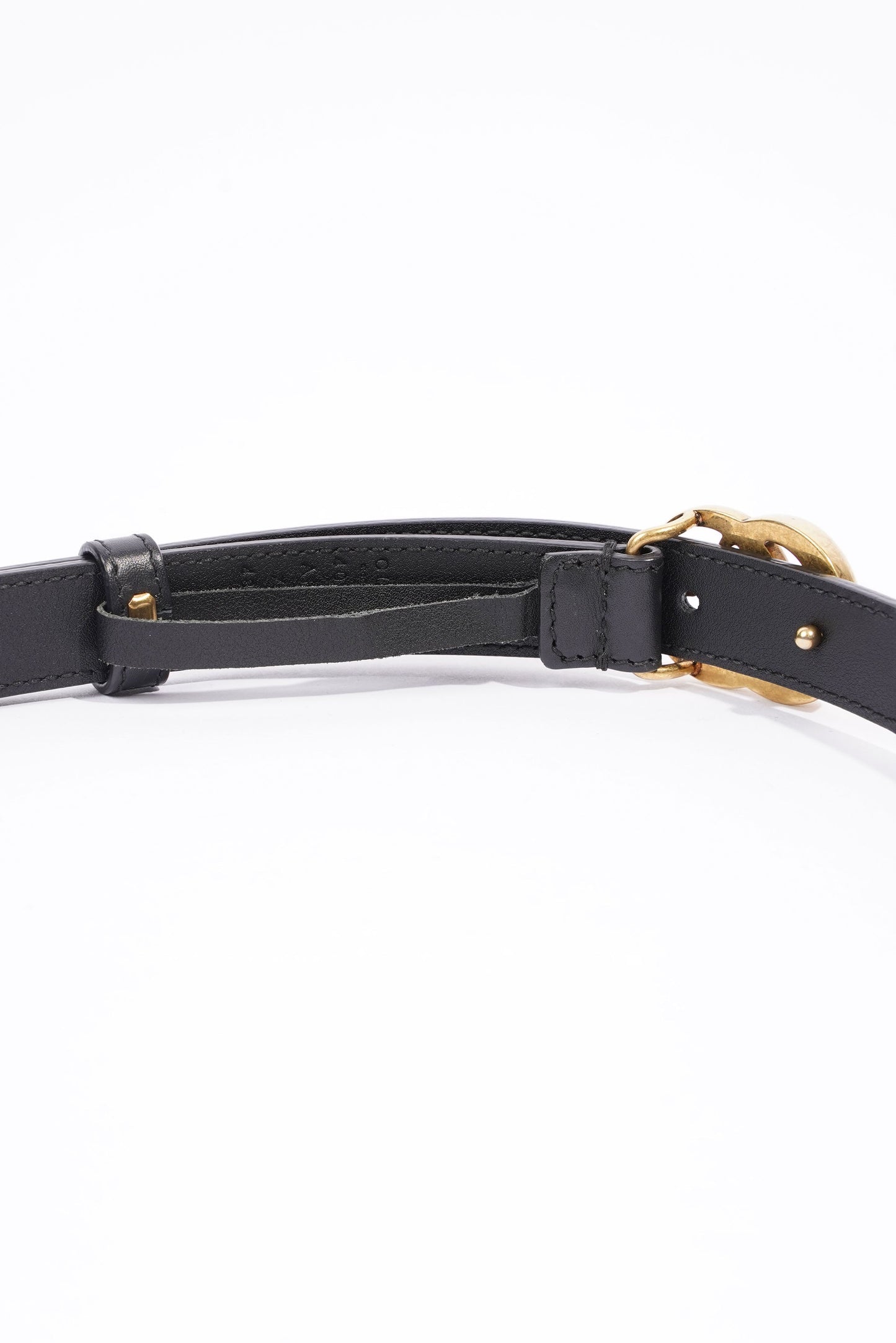 Gucci GG Marmont Belt Black / Gold Leather 75cm / 30"