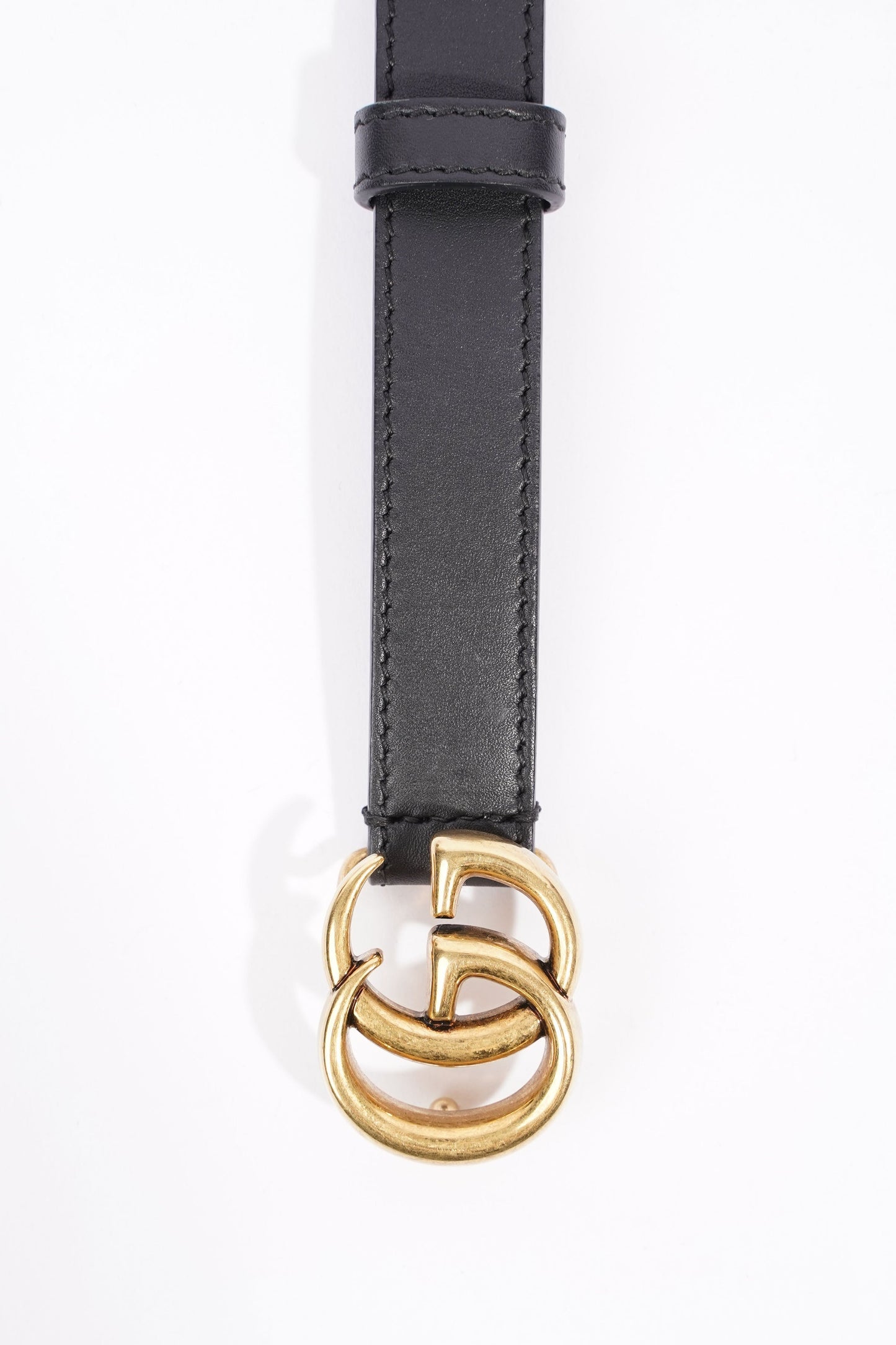 Gucci GG Marmont Belt Black / Gold Leather 75cm / 30"