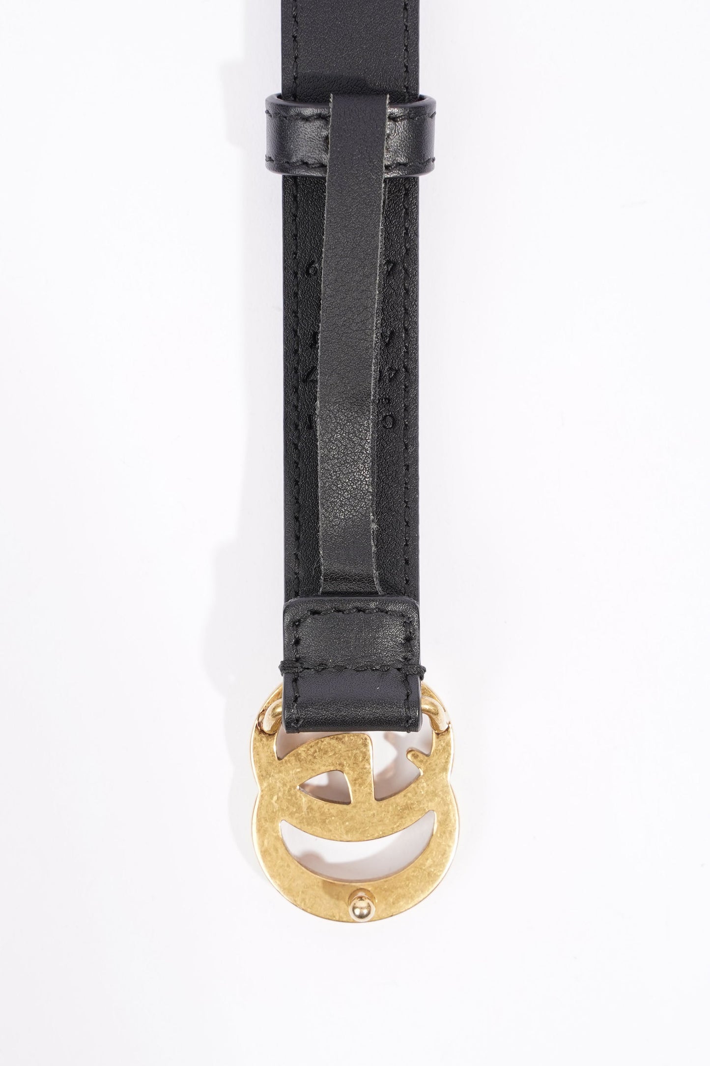 Gucci GG Marmont Belt Black / Gold Leather 75cm / 30"