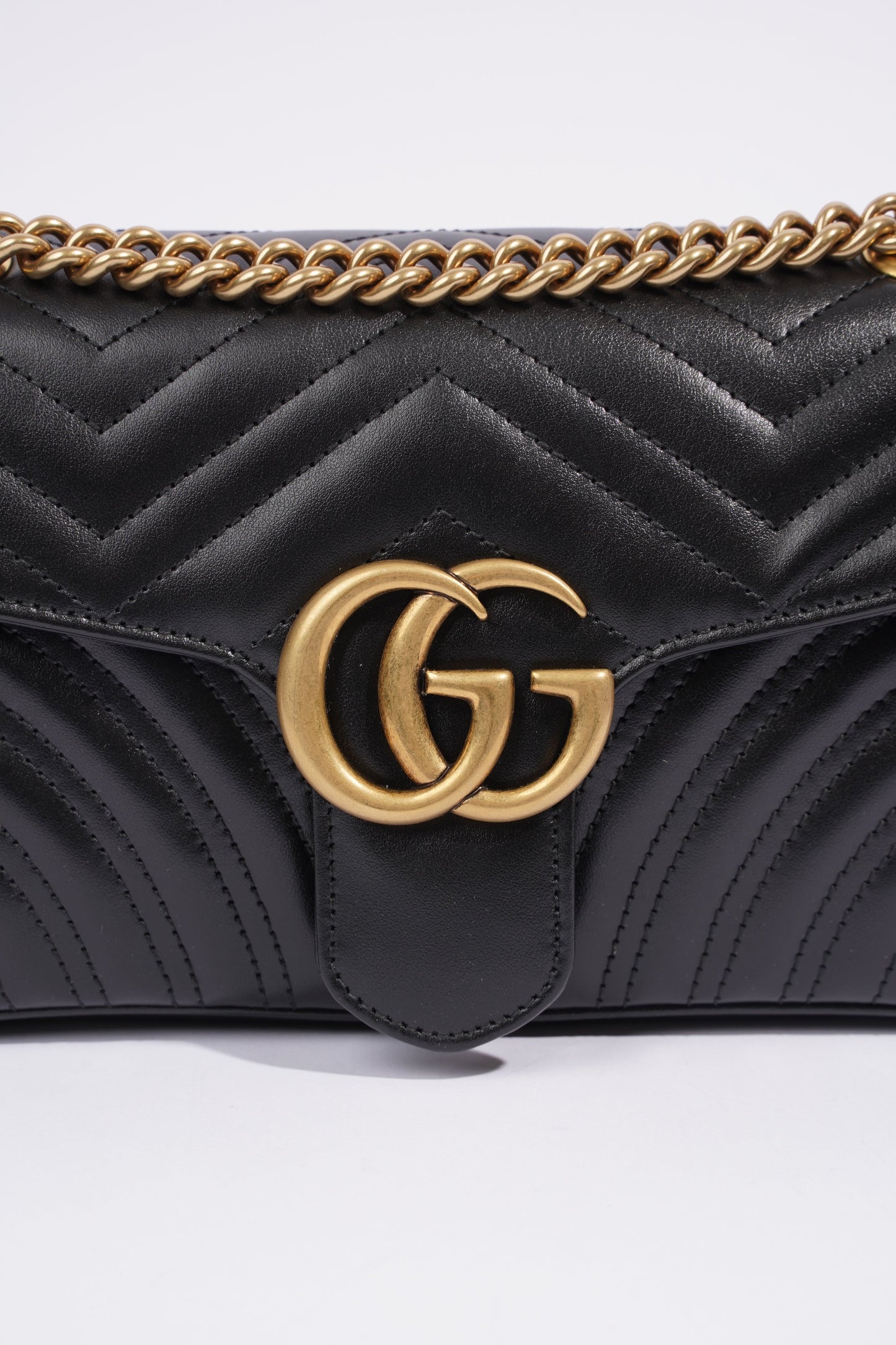 Gucci Marmont Flap Black Matelasse Leather Small