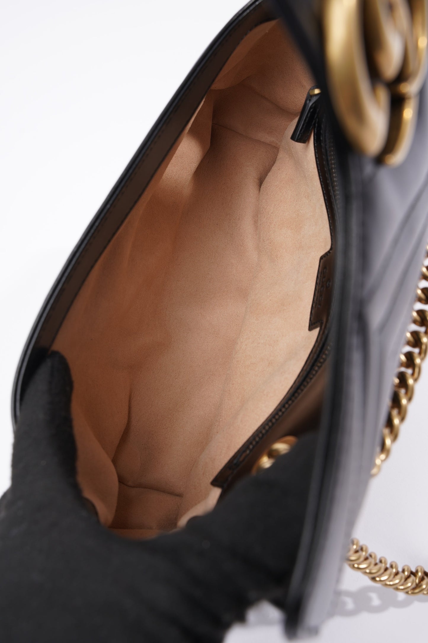 Gucci Marmont Flap Black Matelasse Leather Small