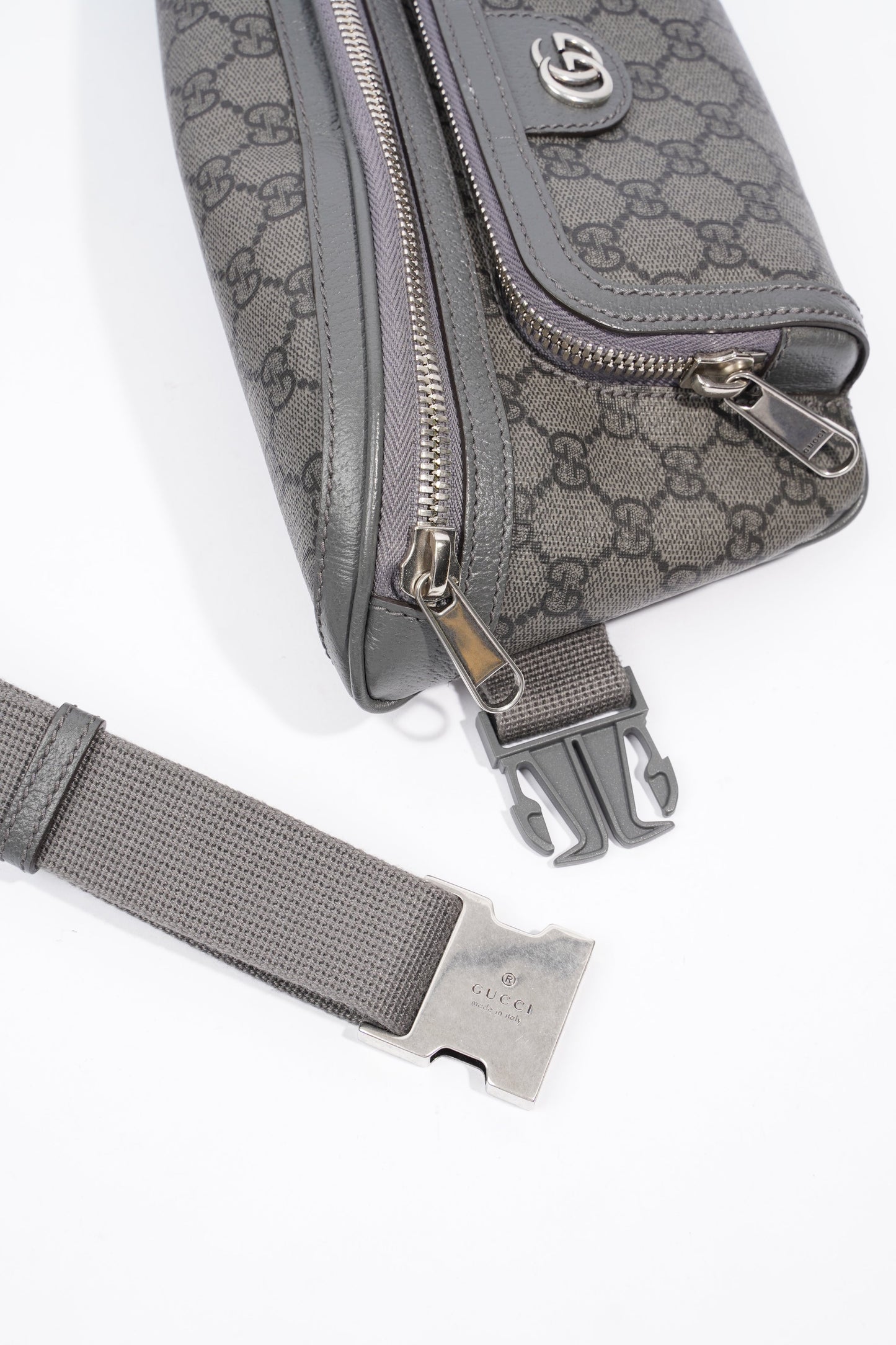 Gucci Ophidia Belt Bag Grey Supreme Coated Canvas