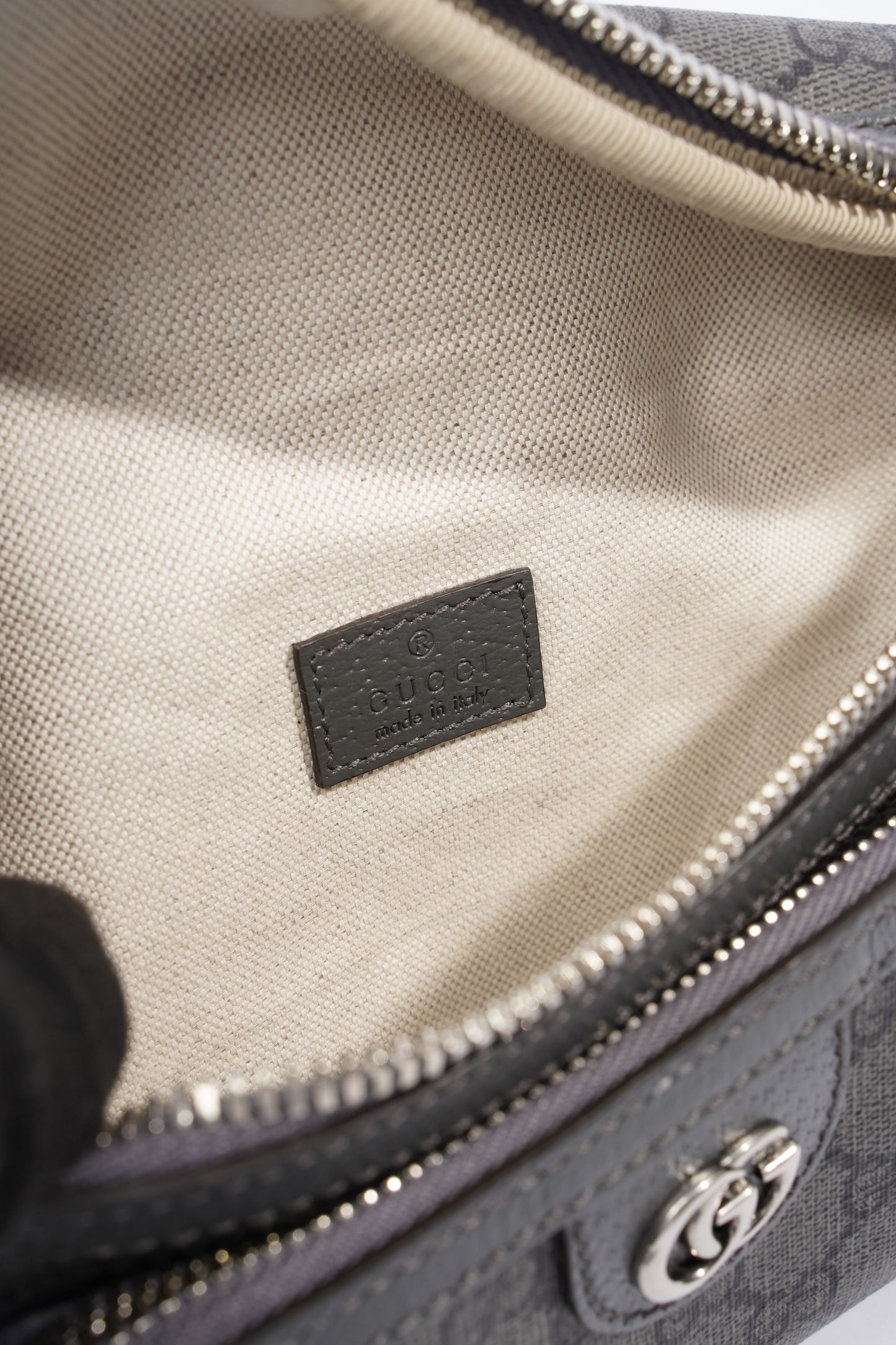 Gucci Ophidia Belt Bag Grey Supreme Coated Canvas