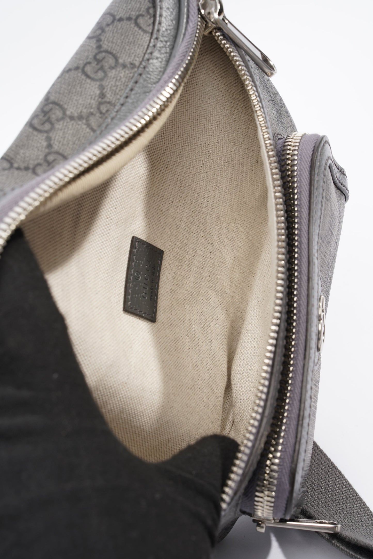 Gucci Ophidia Belt Bag Grey Supreme Coated Canvas