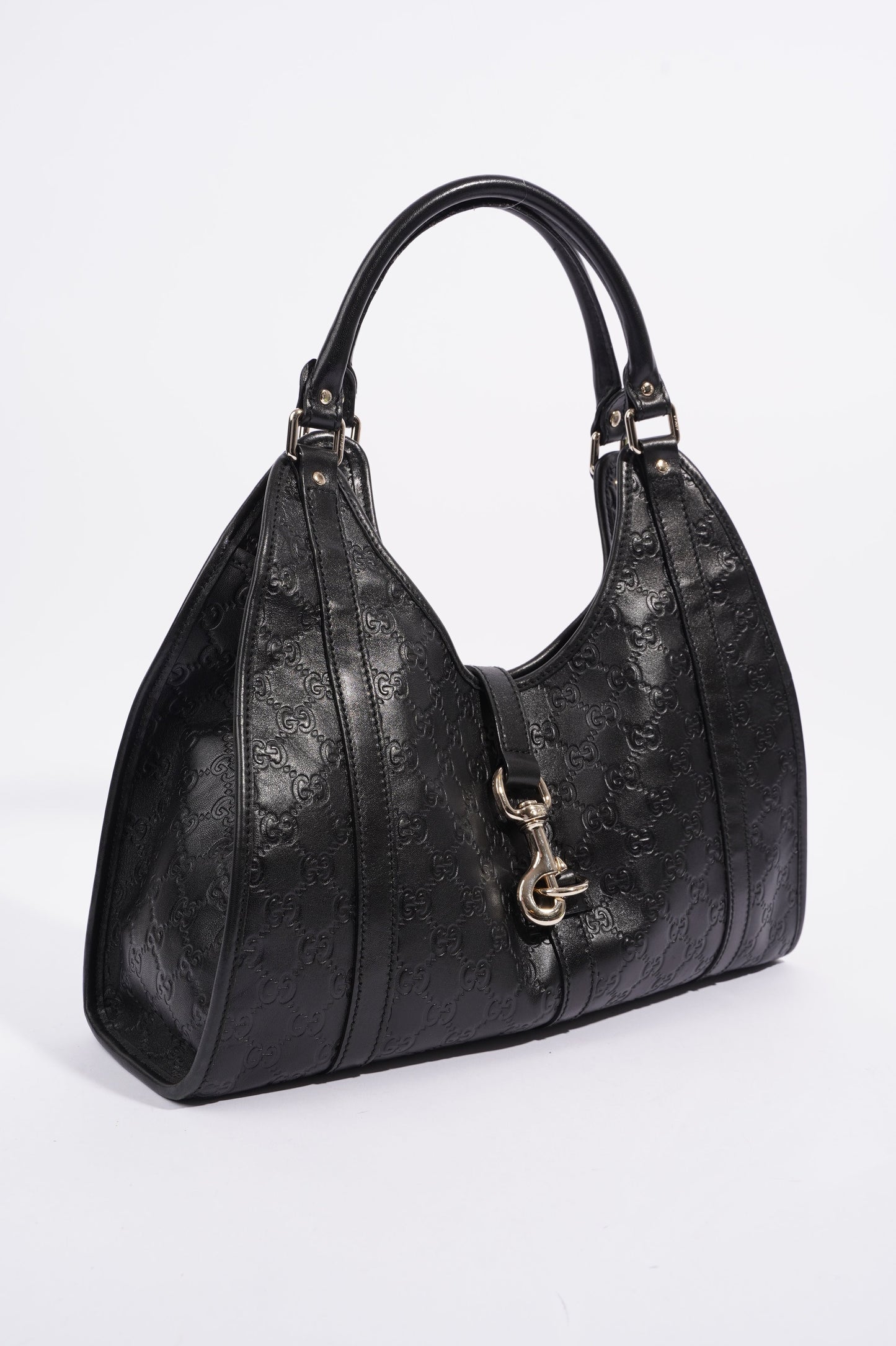 Gucci Jackie Black GG Supreme Leather