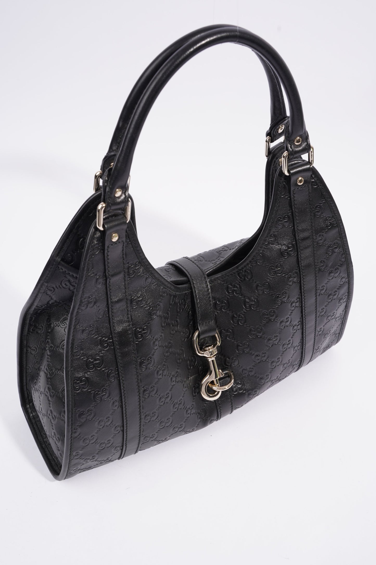 Gucci Jackie Black GG Supreme Leather
