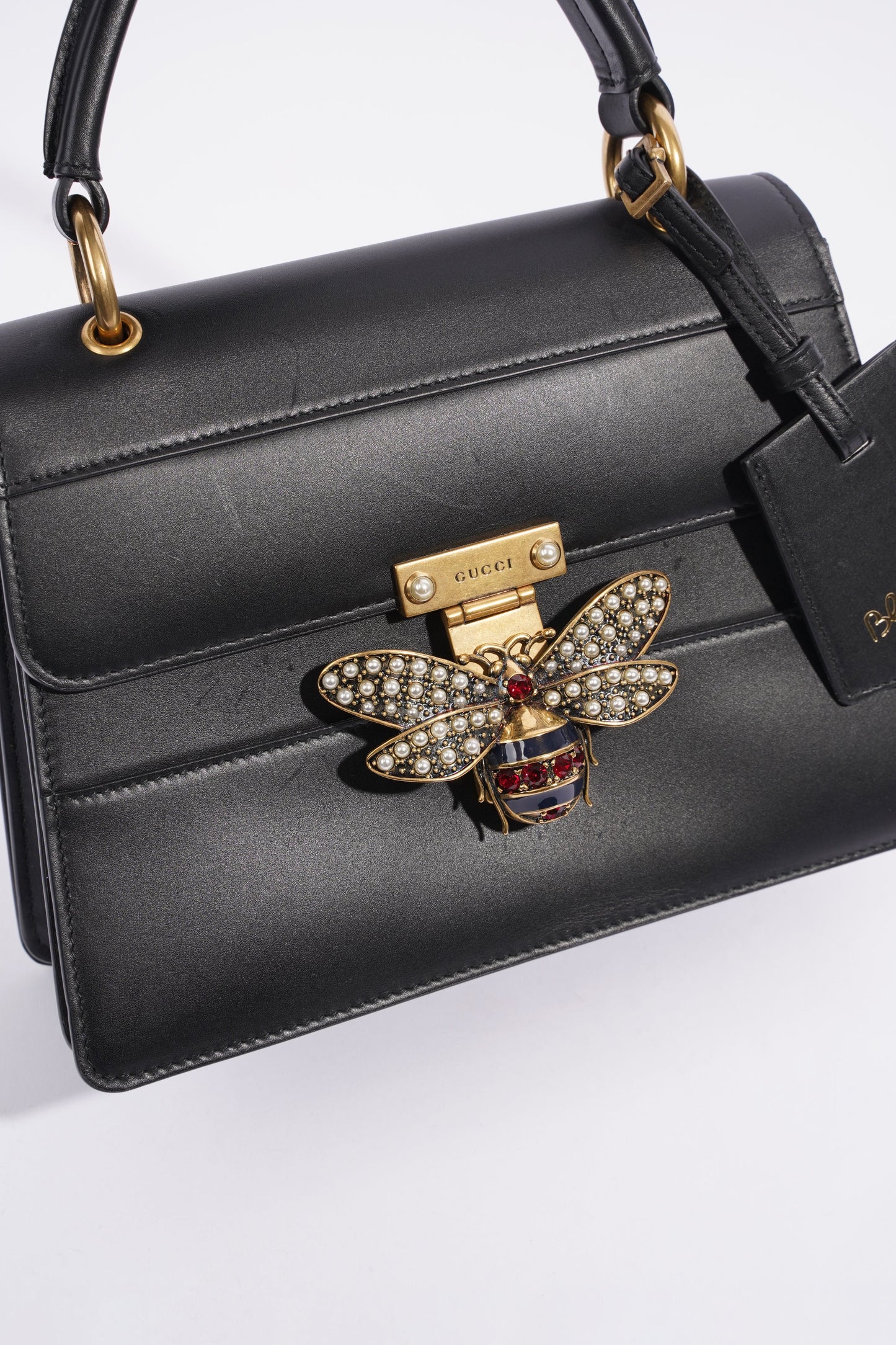 Gucci Queen Margaret Top Handle Black Leather