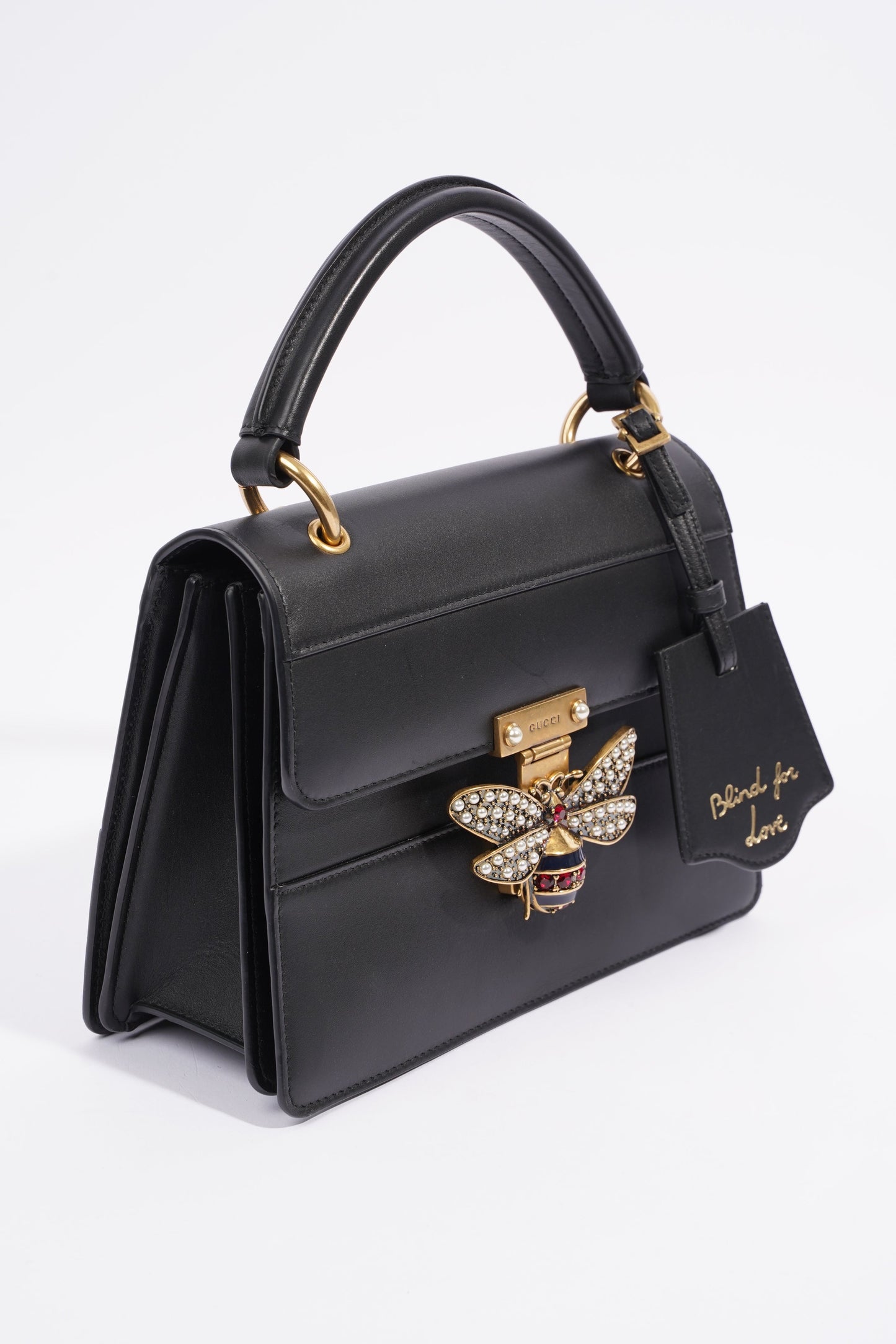 Gucci Queen Margaret Top Handle Black Leather