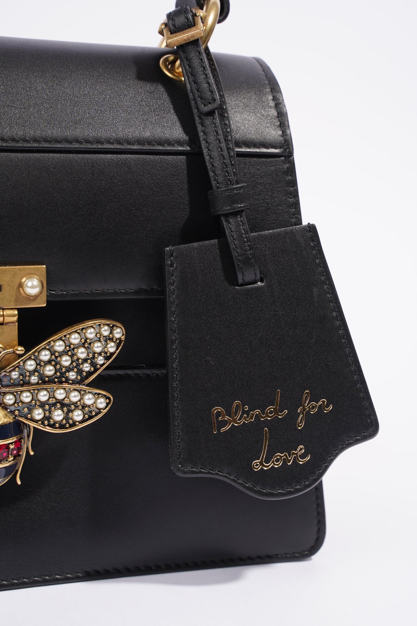Gucci Queen Margaret Top Handle Black Leather