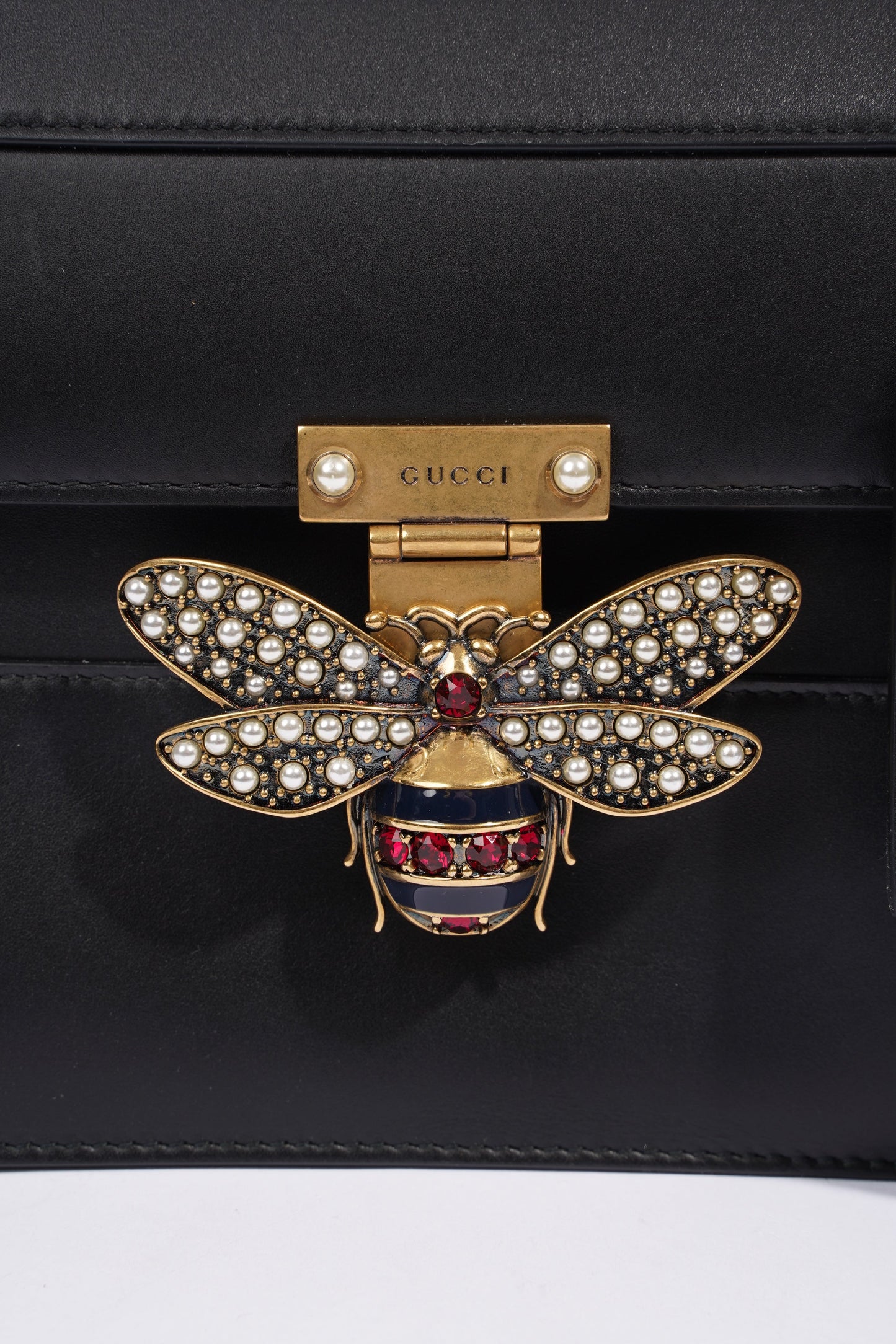 Gucci Queen Margaret Top Handle Black Leather
