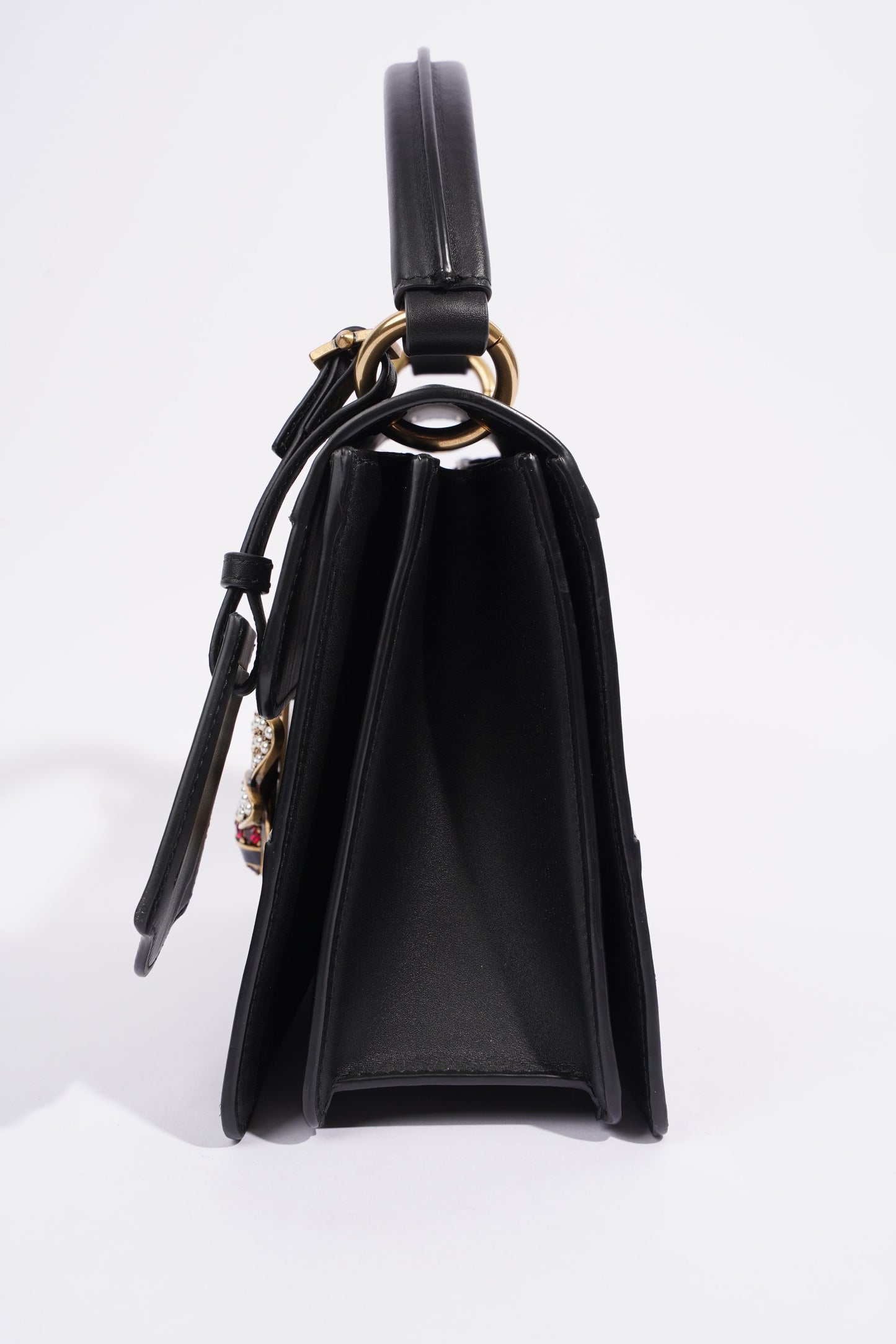 Gucci Queen Margaret Top Handle Black Leather