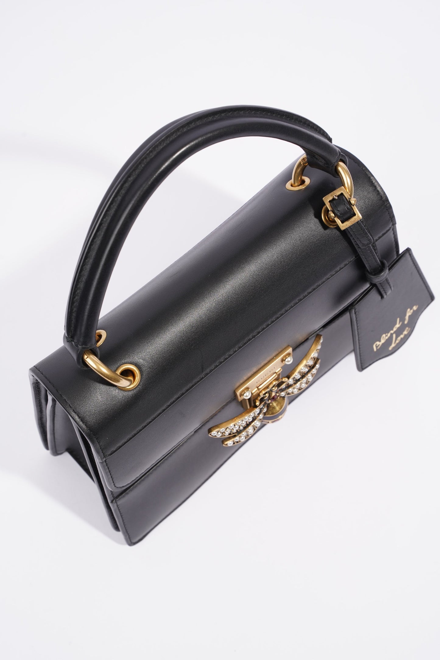Gucci Queen Margaret Top Handle Black Leather
