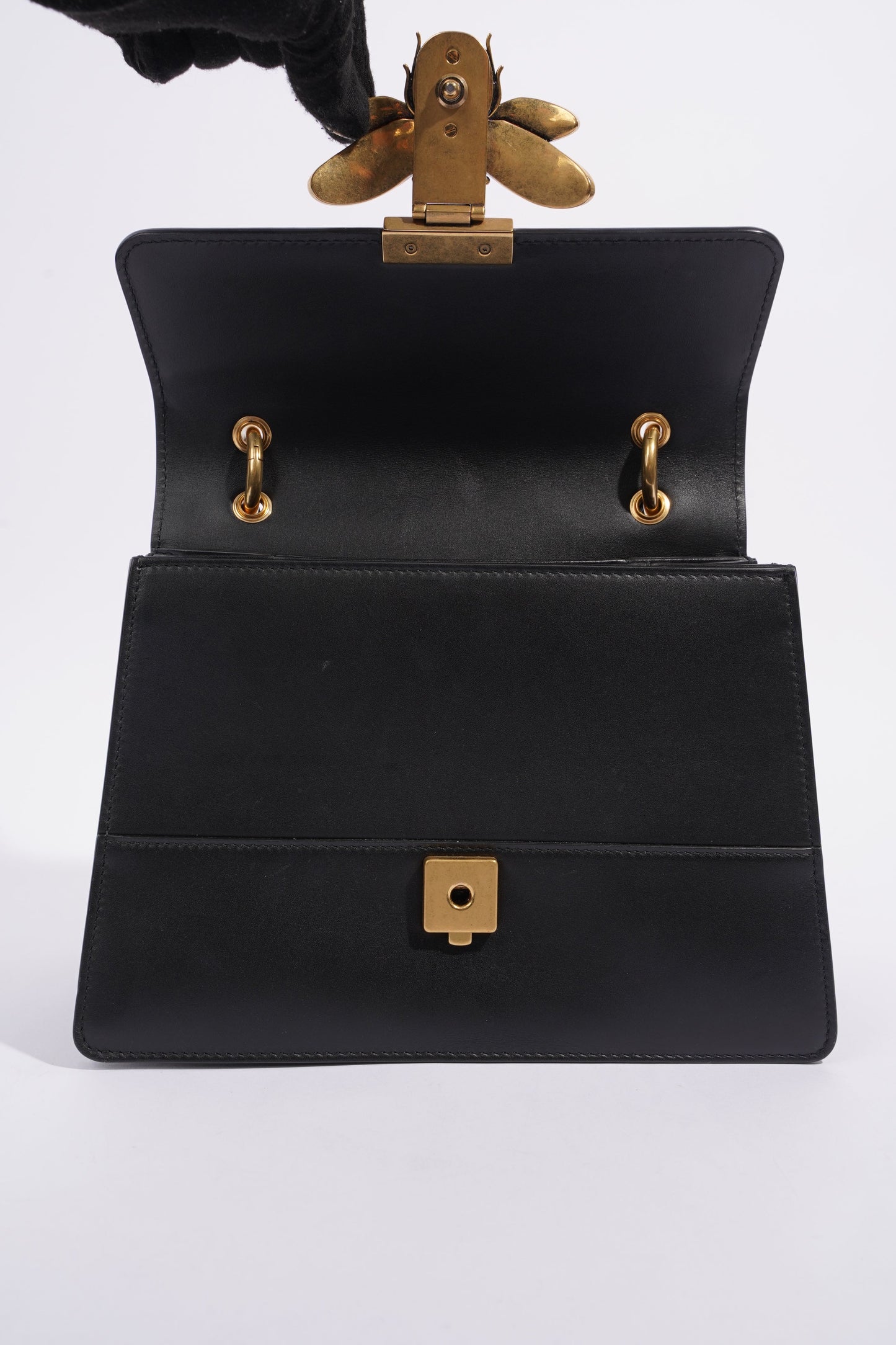 Gucci Queen Margaret Top Handle Black Leather