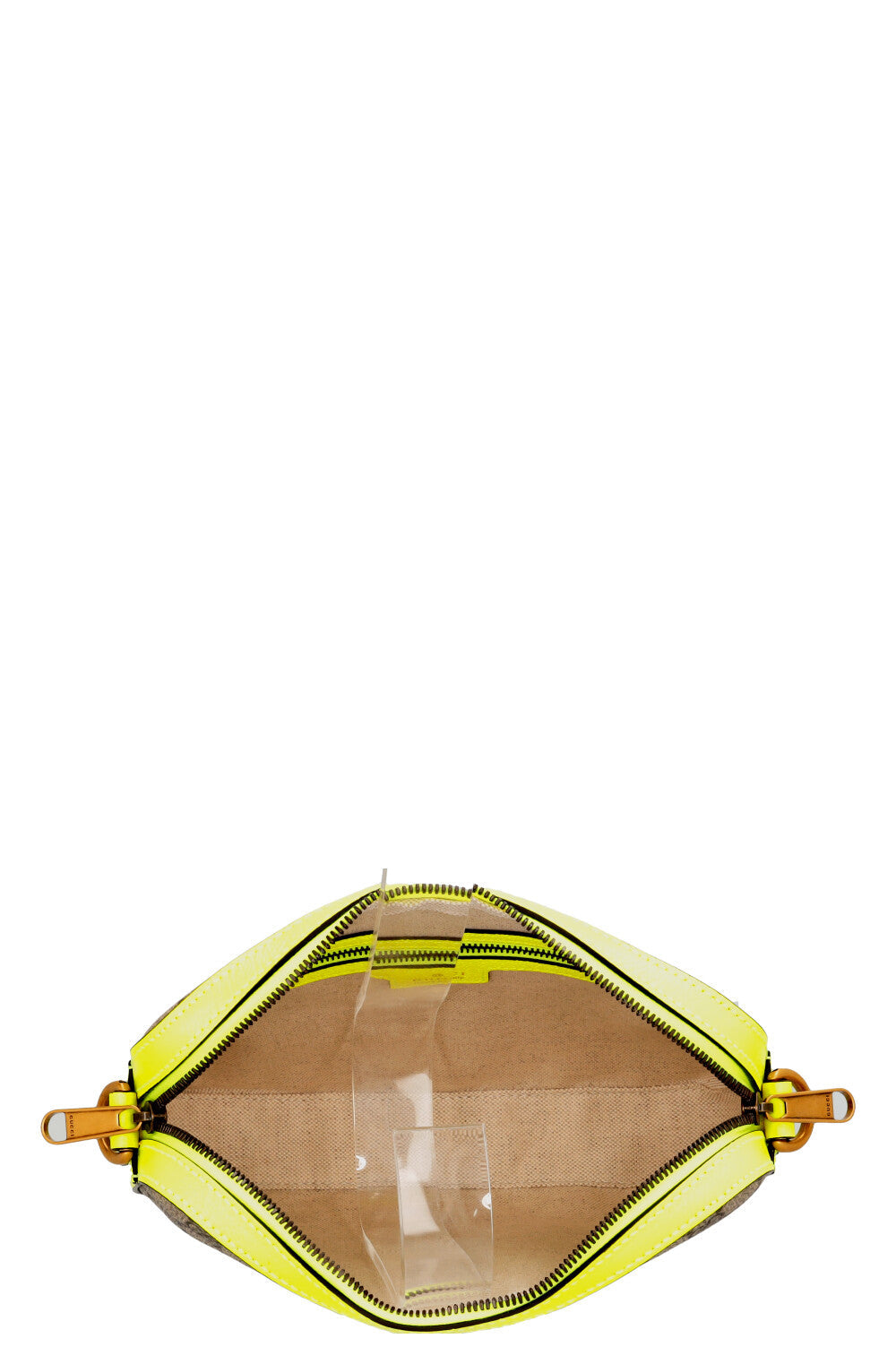 GUCCI Small Ophidia Crossbody Bag Neon Yellow Supreme Canvas