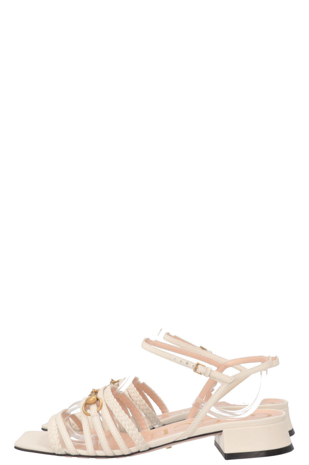 GUCCI Horsebit Flats Leather White