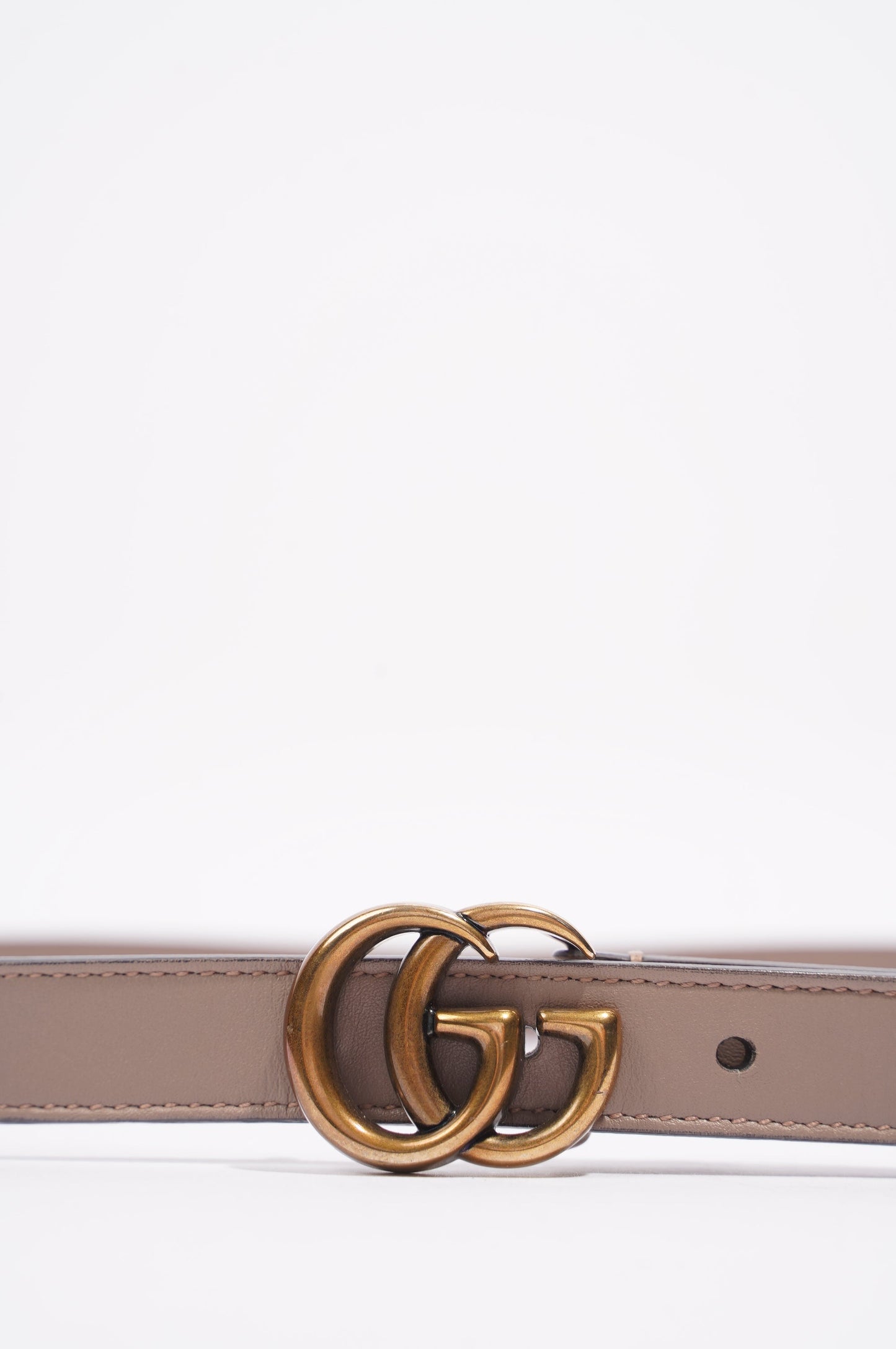 Gucci GG Marmont Belt Nude / Gold Leather 85cm