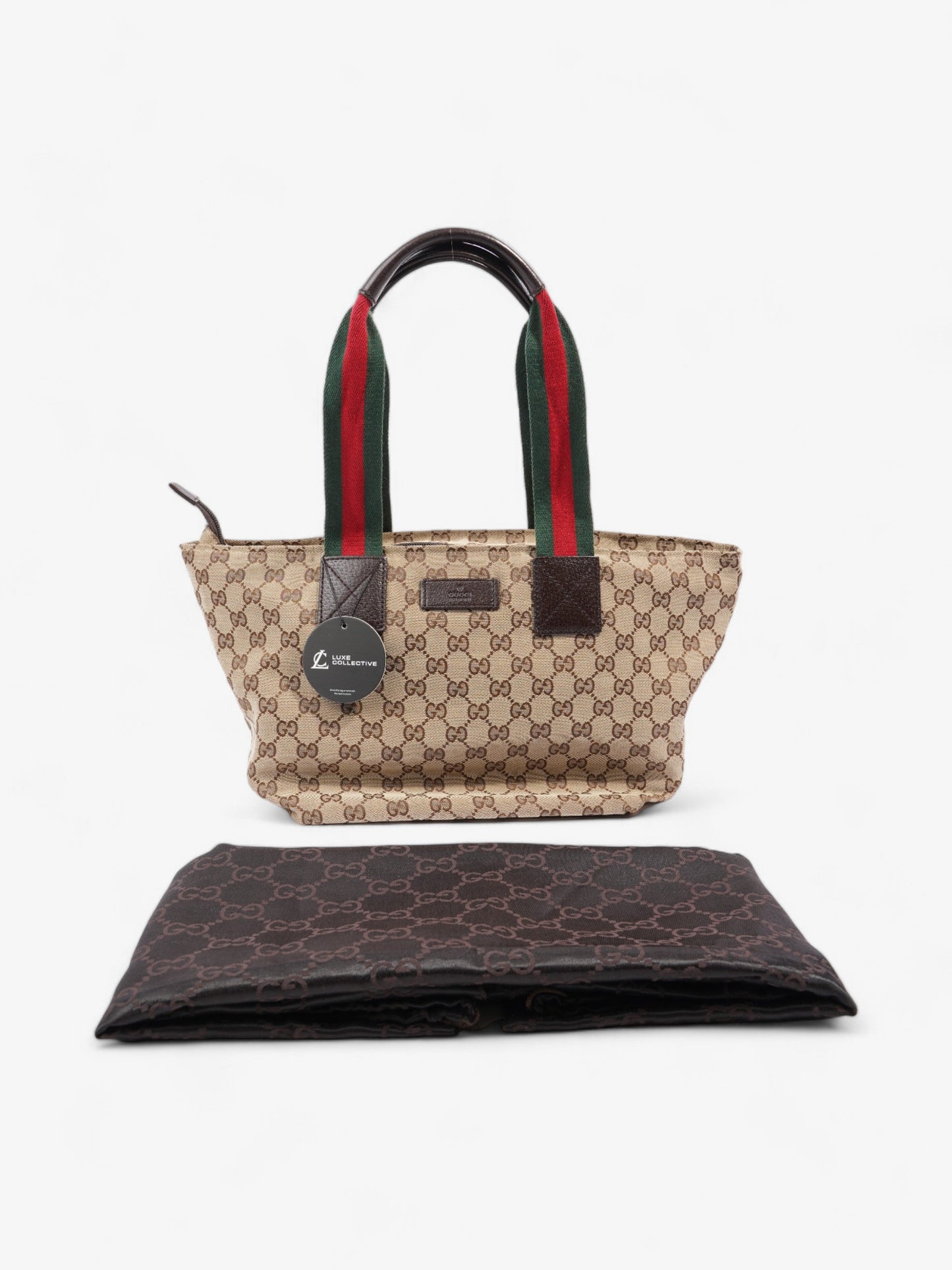 Gucci Web Handle Tote GG Supreme / Red / Green Canvas