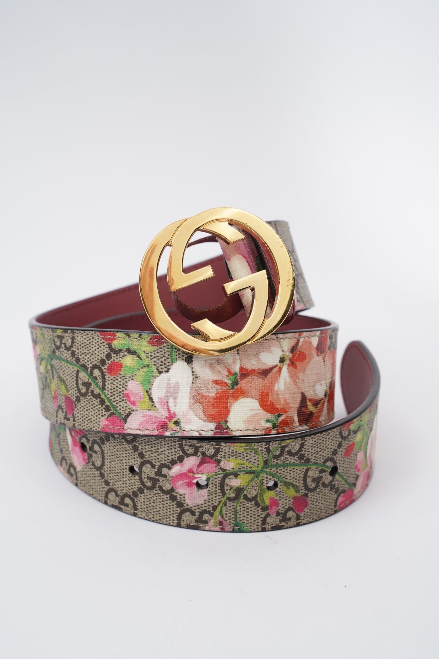 Gucci Interlocking Belt Supreme / Floral Coated Canvas 75cm 30"