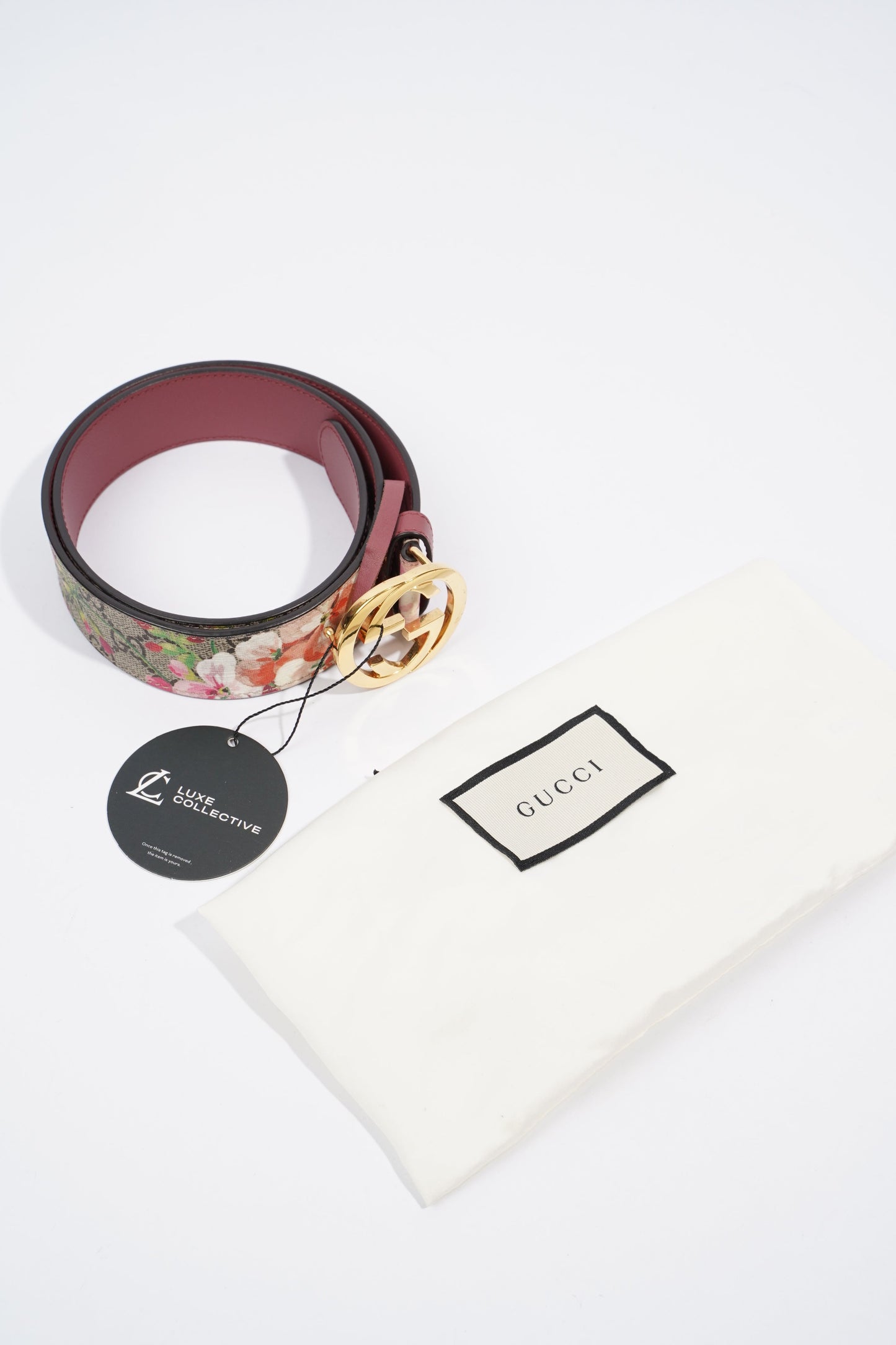 Gucci Interlocking Belt Supreme / Floral Coated Canvas 75cm 30"