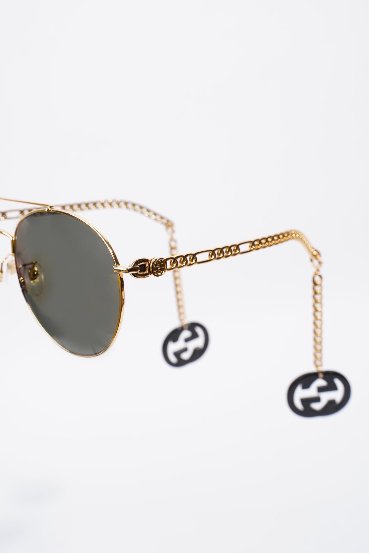 Gucci GG0725S Sunglasses Gold Base Metal 135