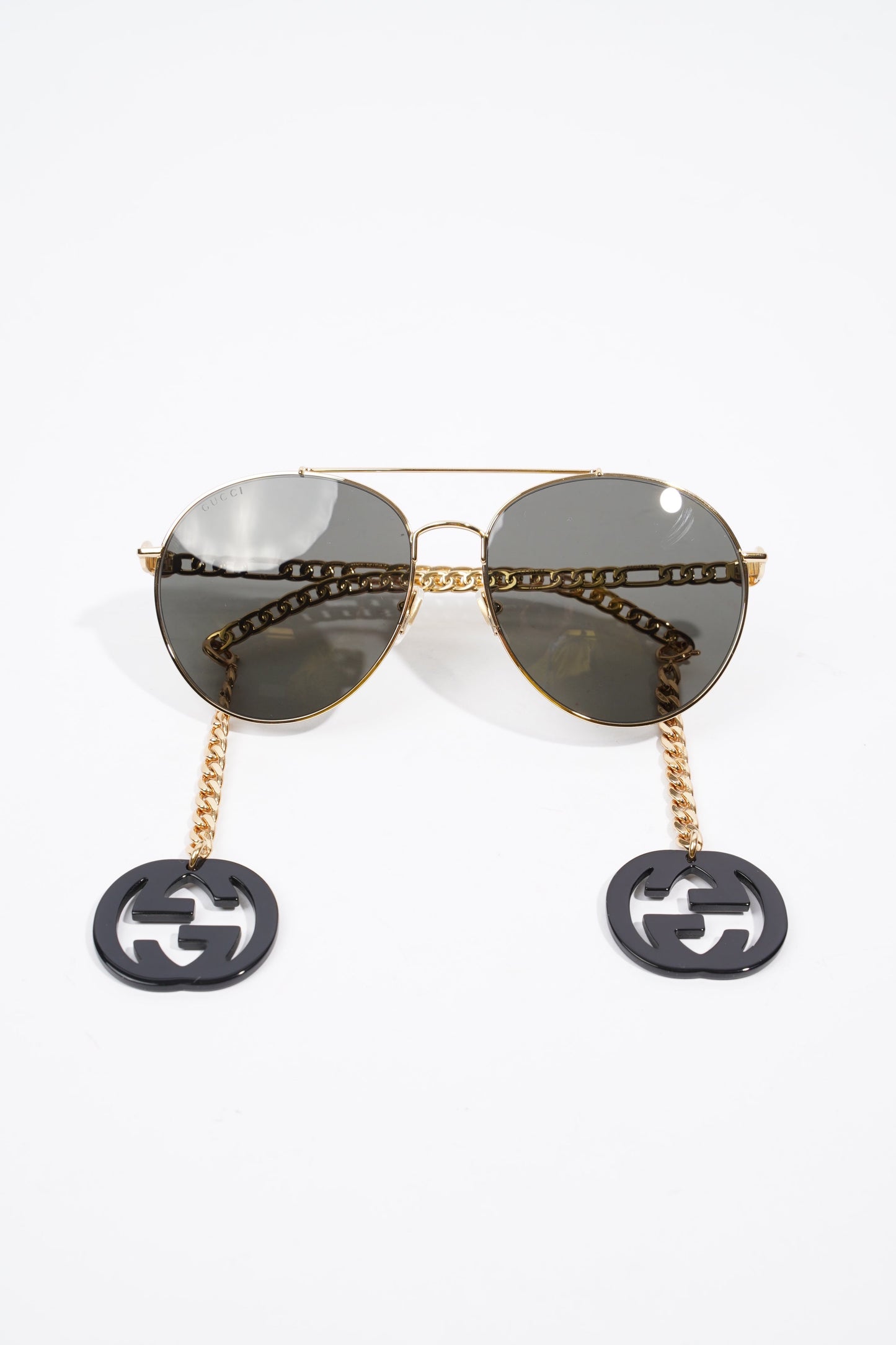 Gucci GG0725S Sunglasses Gold Base Metal 135