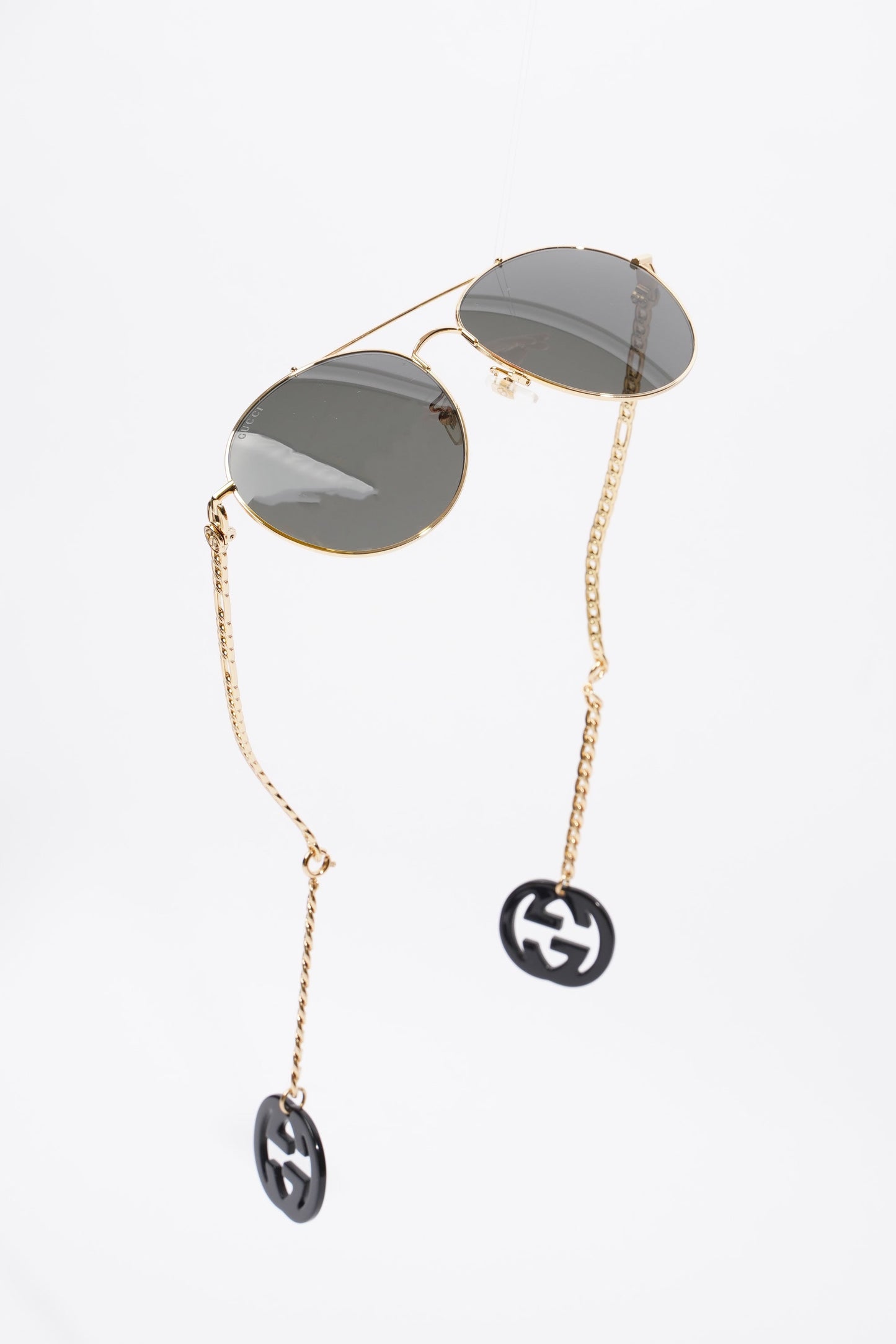 Gucci GG0725S Sunglasses Gold Base Metal 135