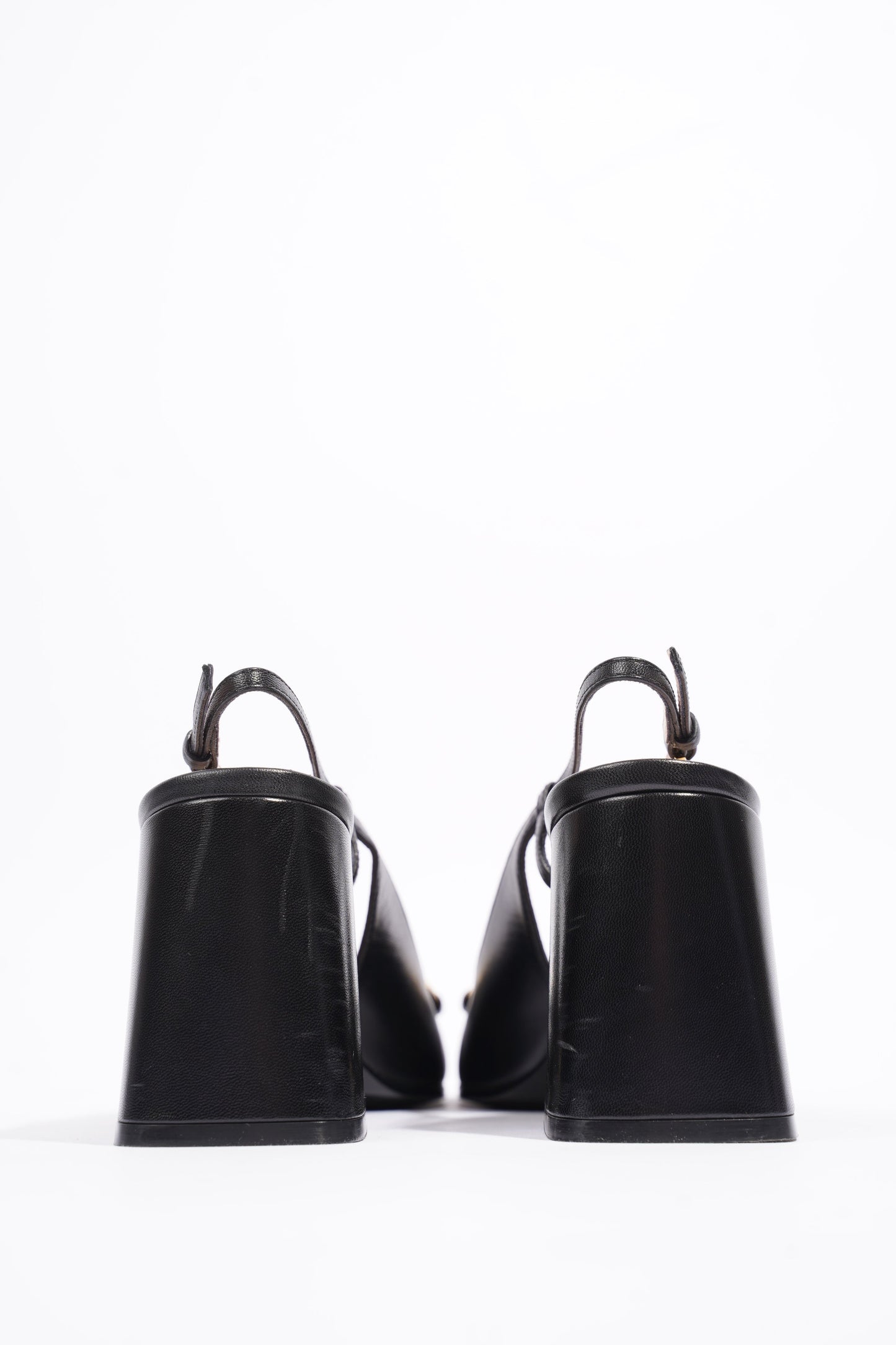 Gucci Mid Heel Sling Back With Horsebit Black Leather EU 38.5 UK 5.5