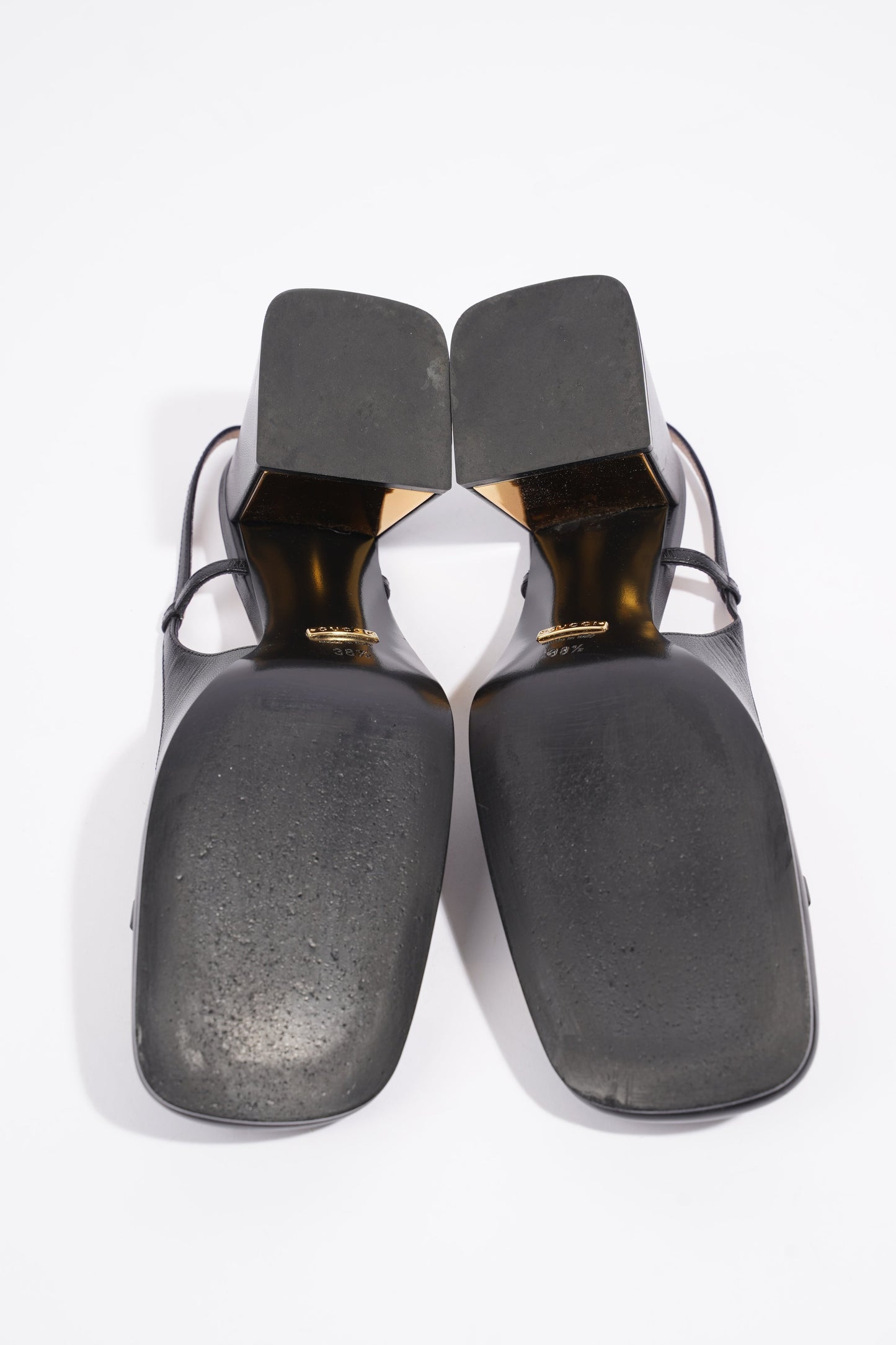 Gucci Mid Heel Sling Back With Horsebit Black Leather EU 38.5 UK 5.5