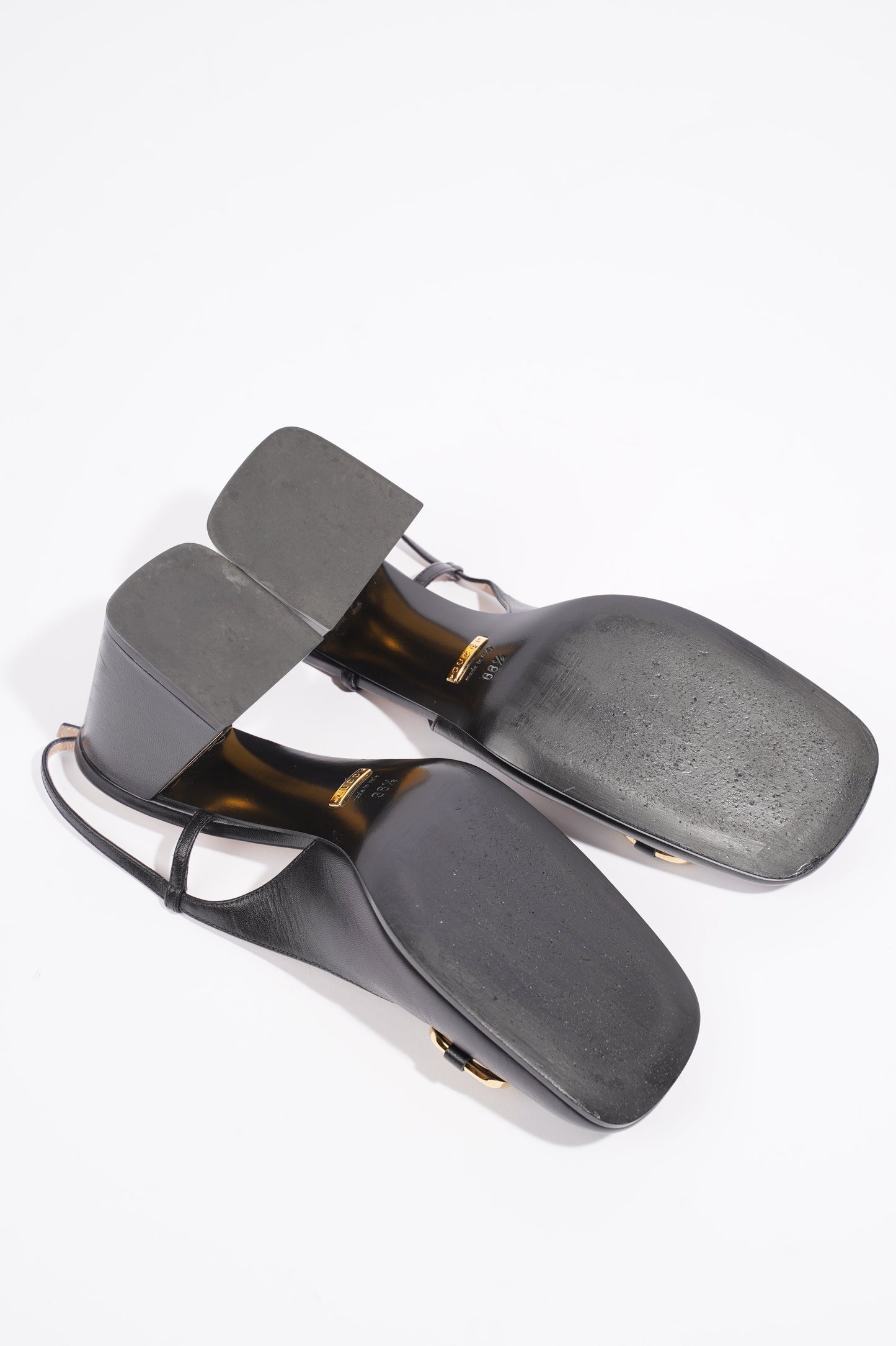 Gucci Mid Heel Sling Back With Horsebit Black Leather EU 38.5 UK 5.5