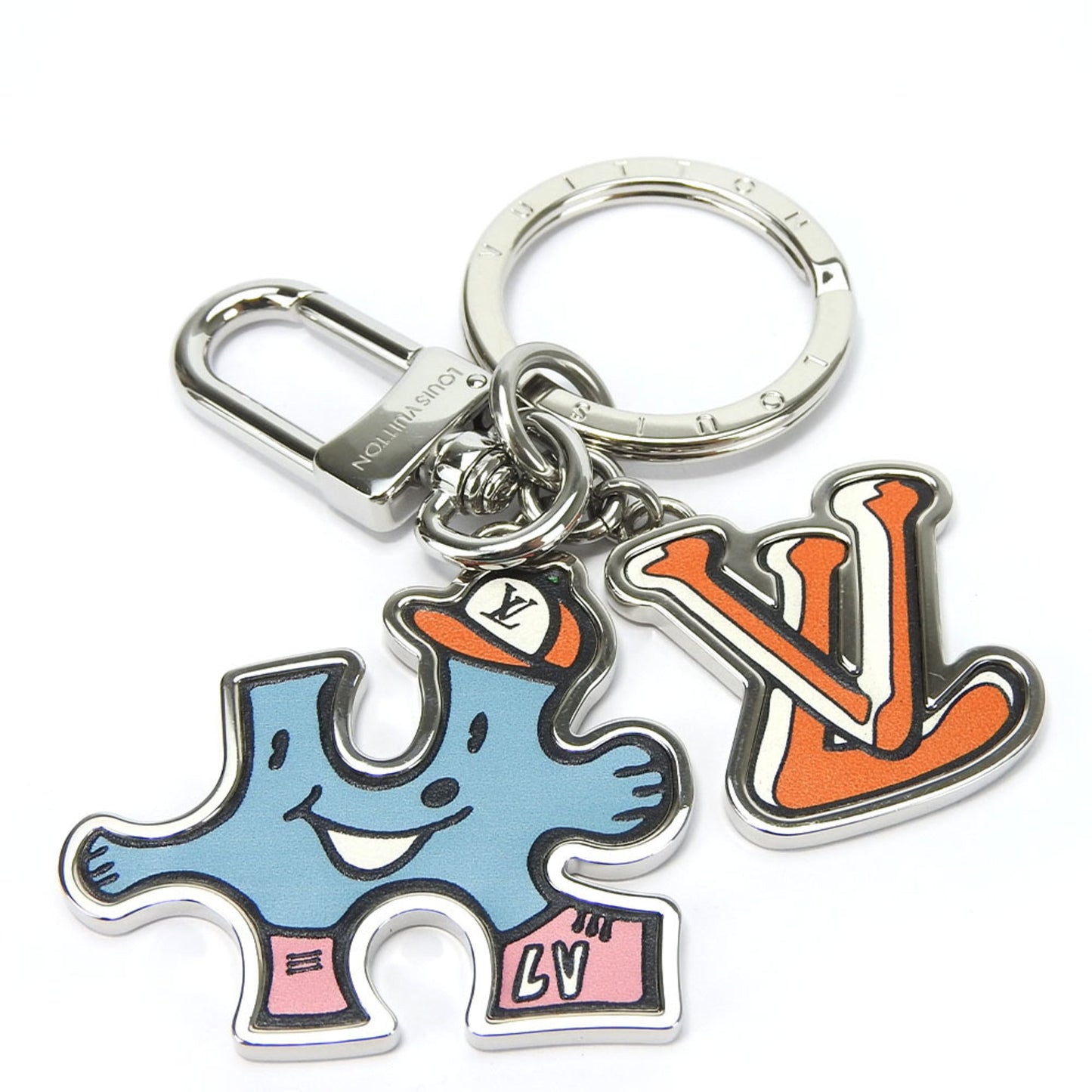 Louis Vuitton blue  Leather Metal Keyring
