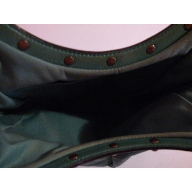 Gucci Vintage Teal Green Leather With Bamboo Handles Tote