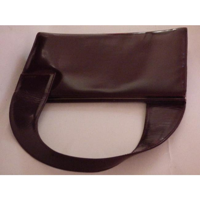 Gucci Vintage Glossy Brown Leather Shoulder Bag