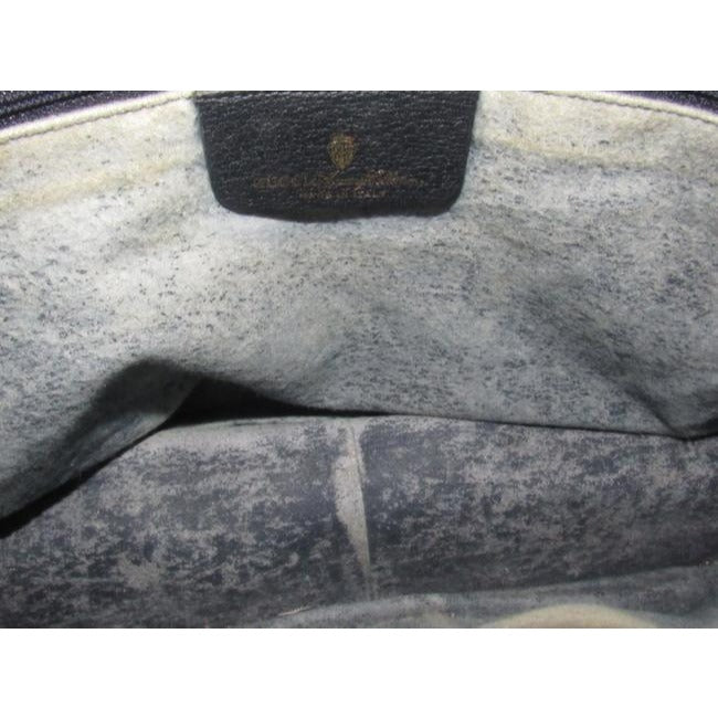 Gucci Early Accessory Collection School Bag Navy Blue Large G Logo Print Coated Canvas And Navy Blue