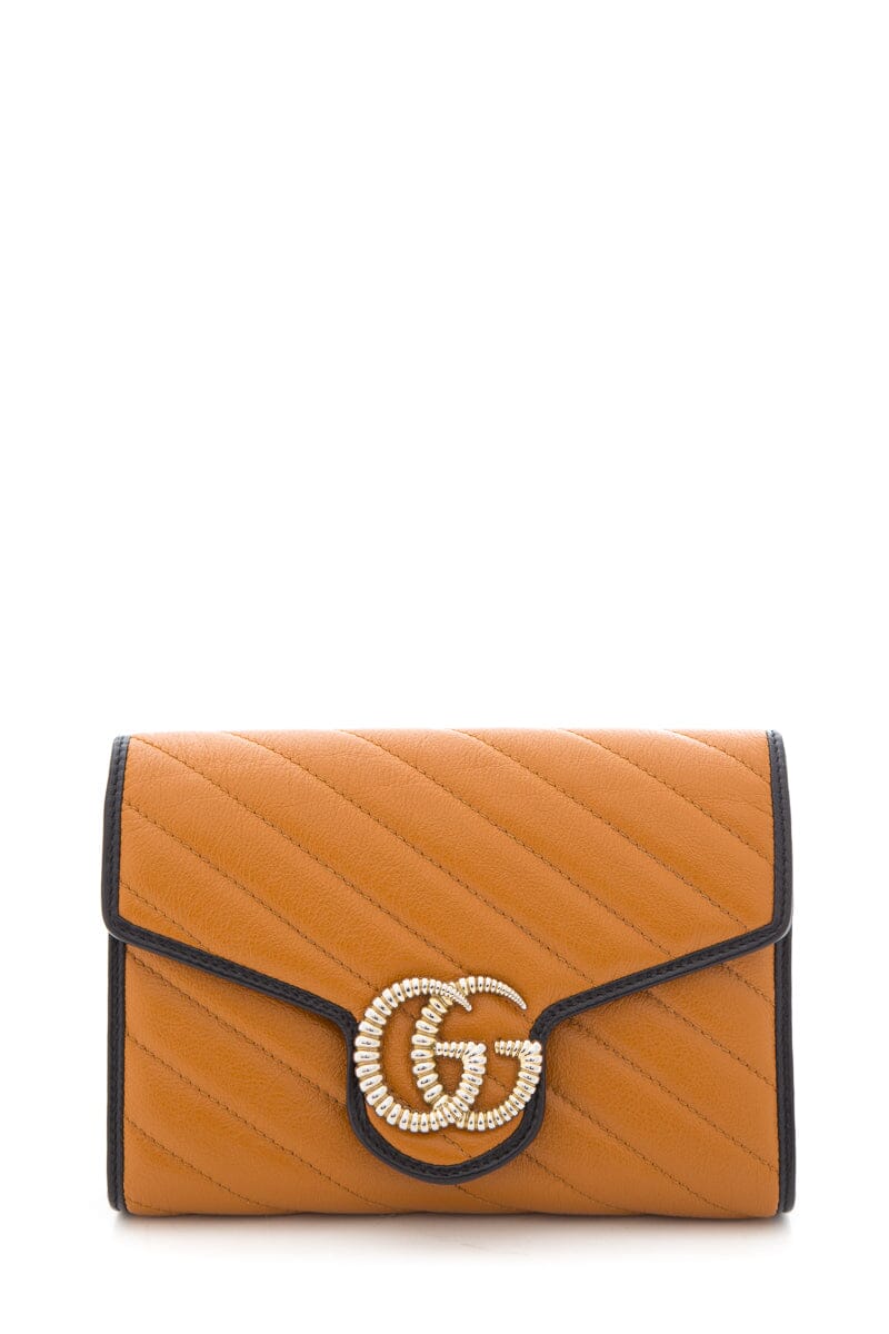 Gucci Brown Marmont Cross-Body Wallet on Chain