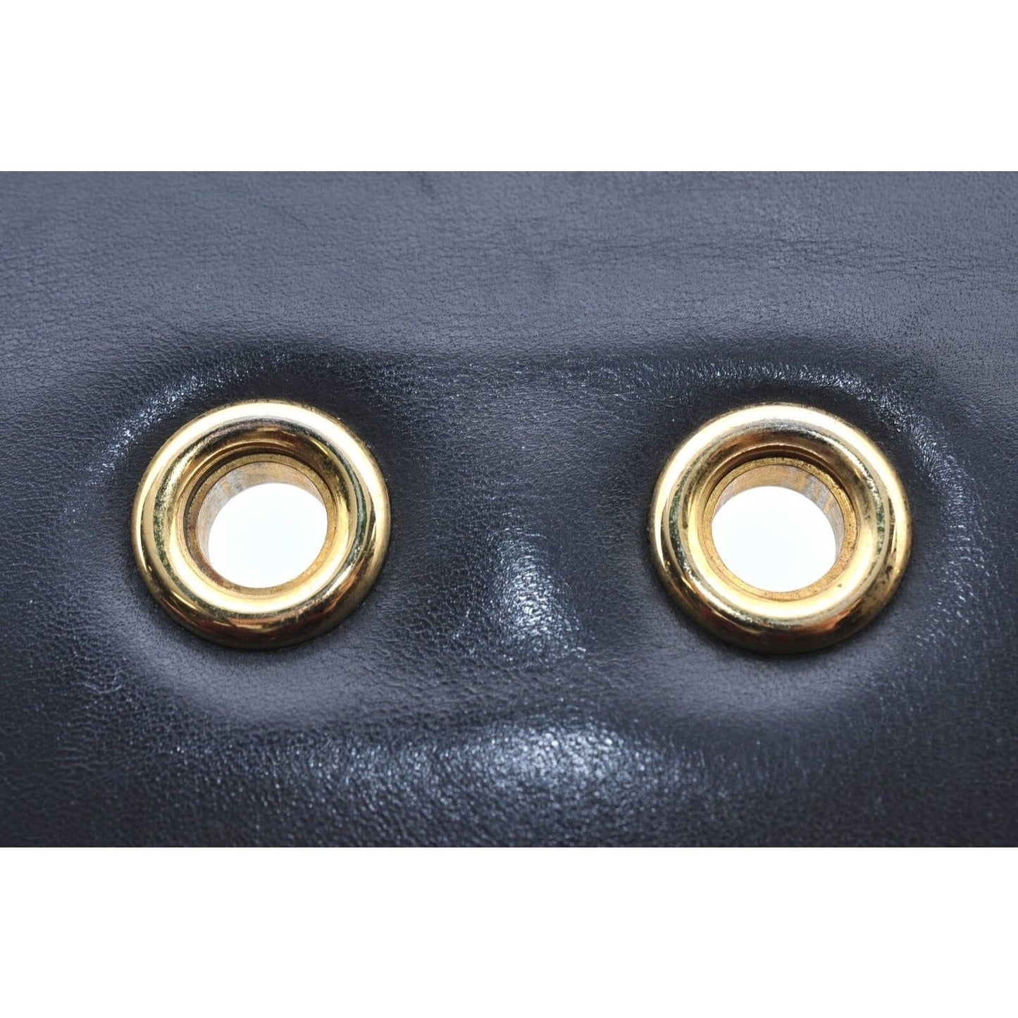 Gucci 60's navy leather saddle bag with gold logo clasp