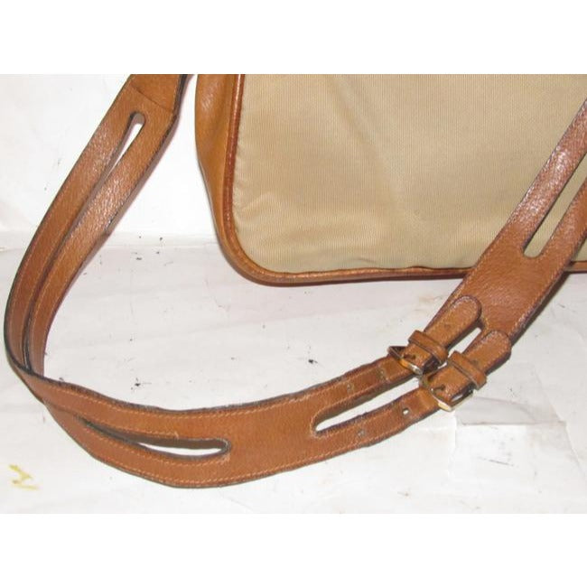 Gucci Tan & Brown Leather Jackie Satchel w Red & Green Sherry Stripe