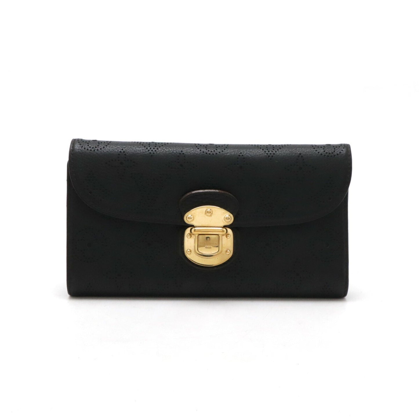 Louis Vuitton  Noir Mahina Leather Leather Long Wallet (Bi-Fold)