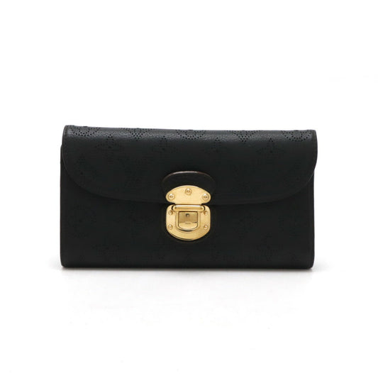 Louis Vuitton  Noir Mahina Leather Leather Long Wallet (Bi-Fold)