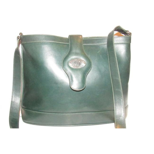 Gucci Forest Green Leather Britt Blondie Shoulder Bag Bucket Style