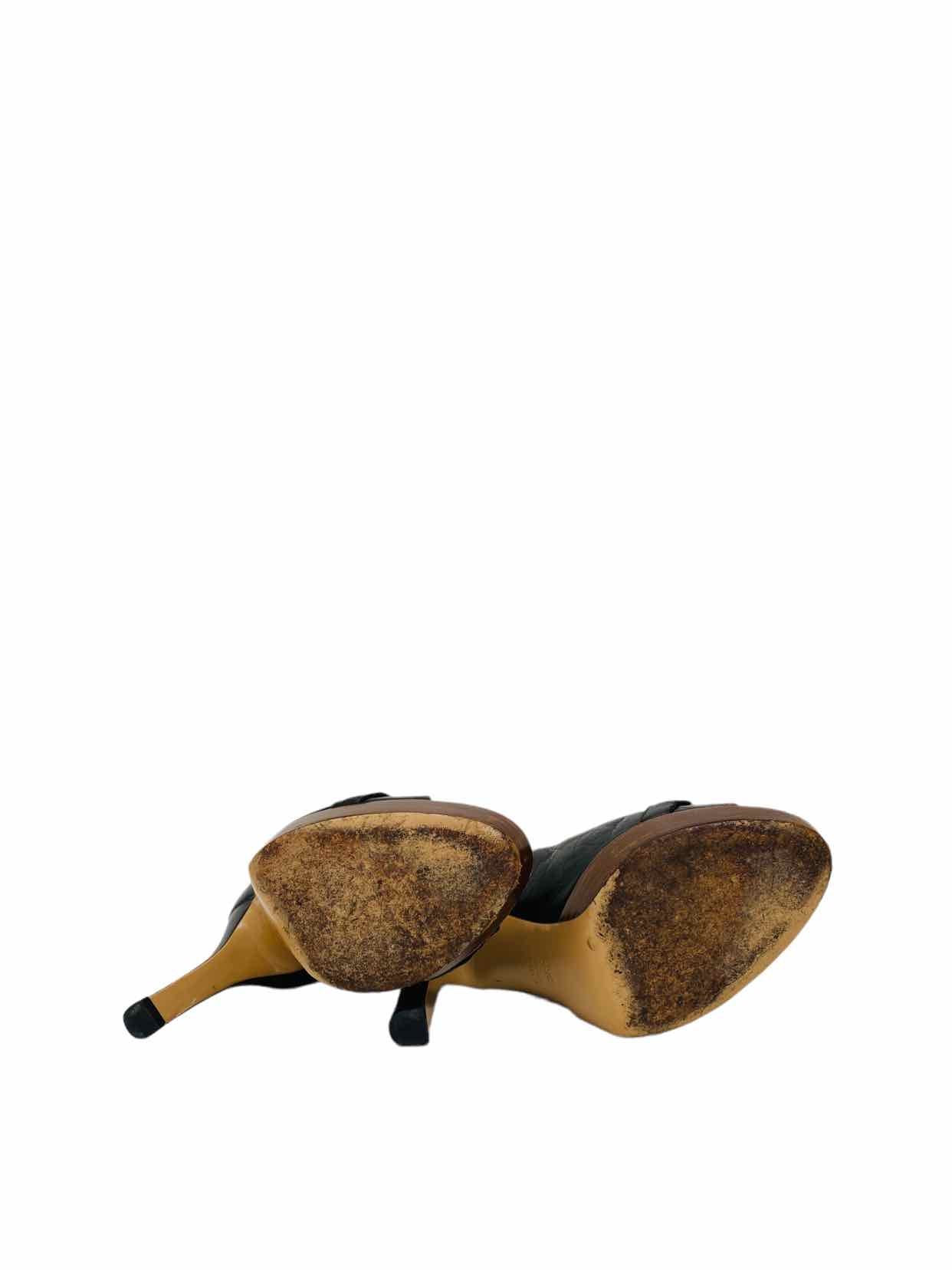 GUCCI Horsebit Black Open Toe Pumps