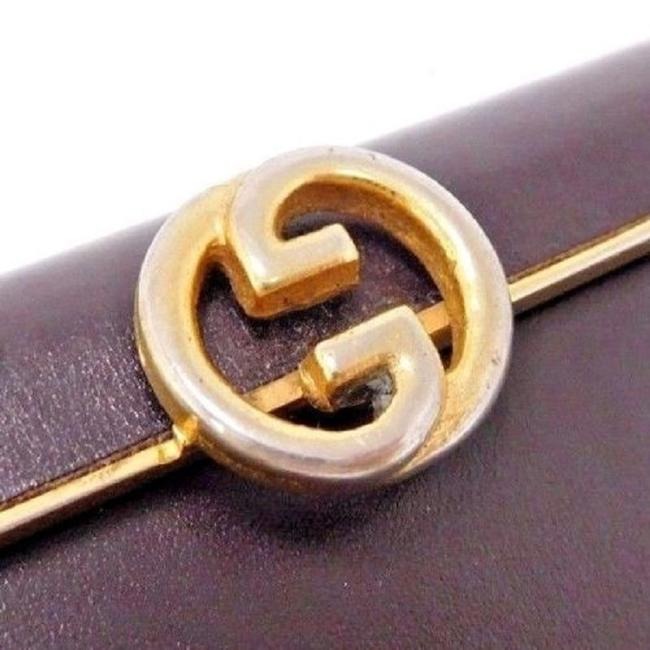 Gucci Chocolate Brown Leather  Interlocking G Clutch