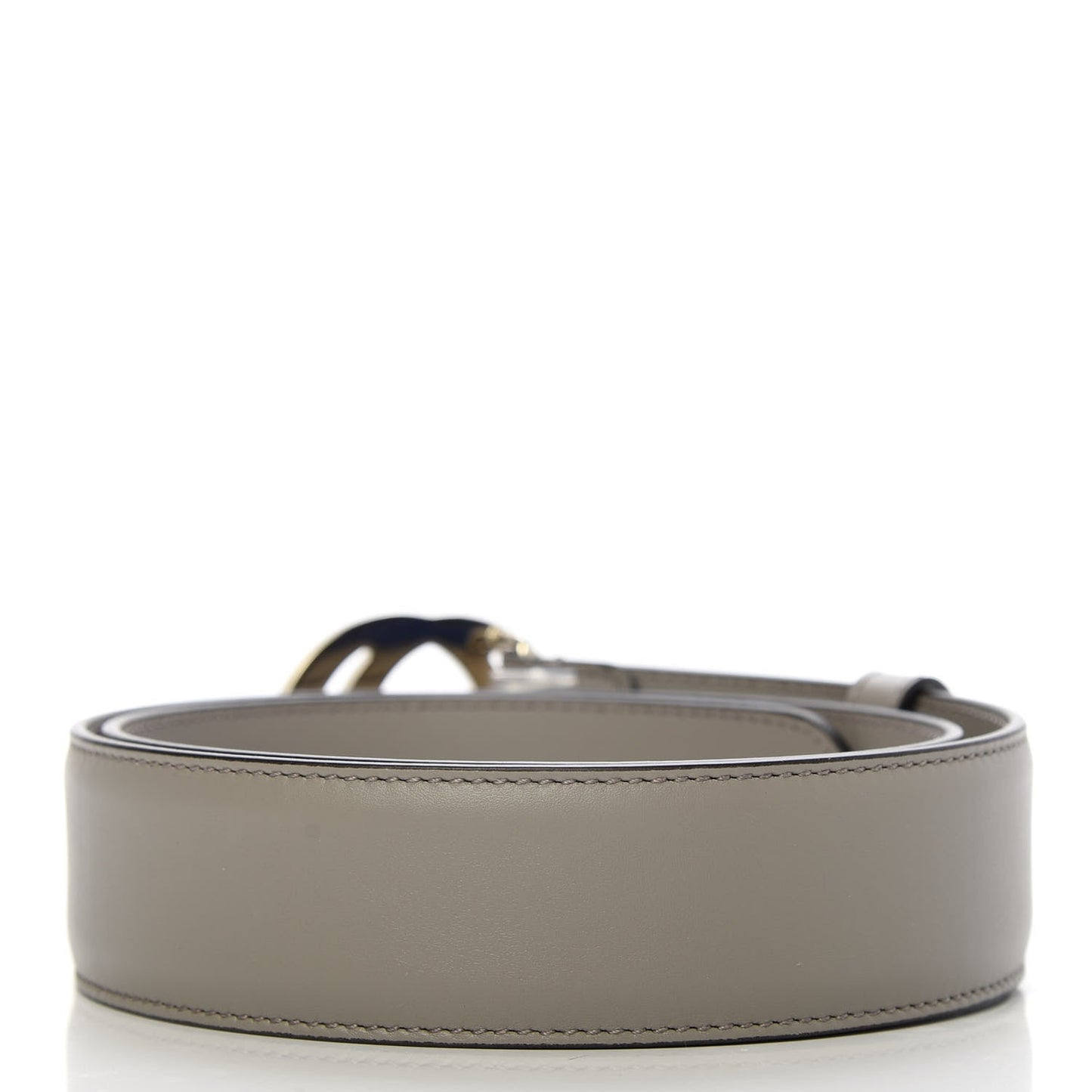 Gucci Interlocking GG Calfskin Belt in Lead Gray